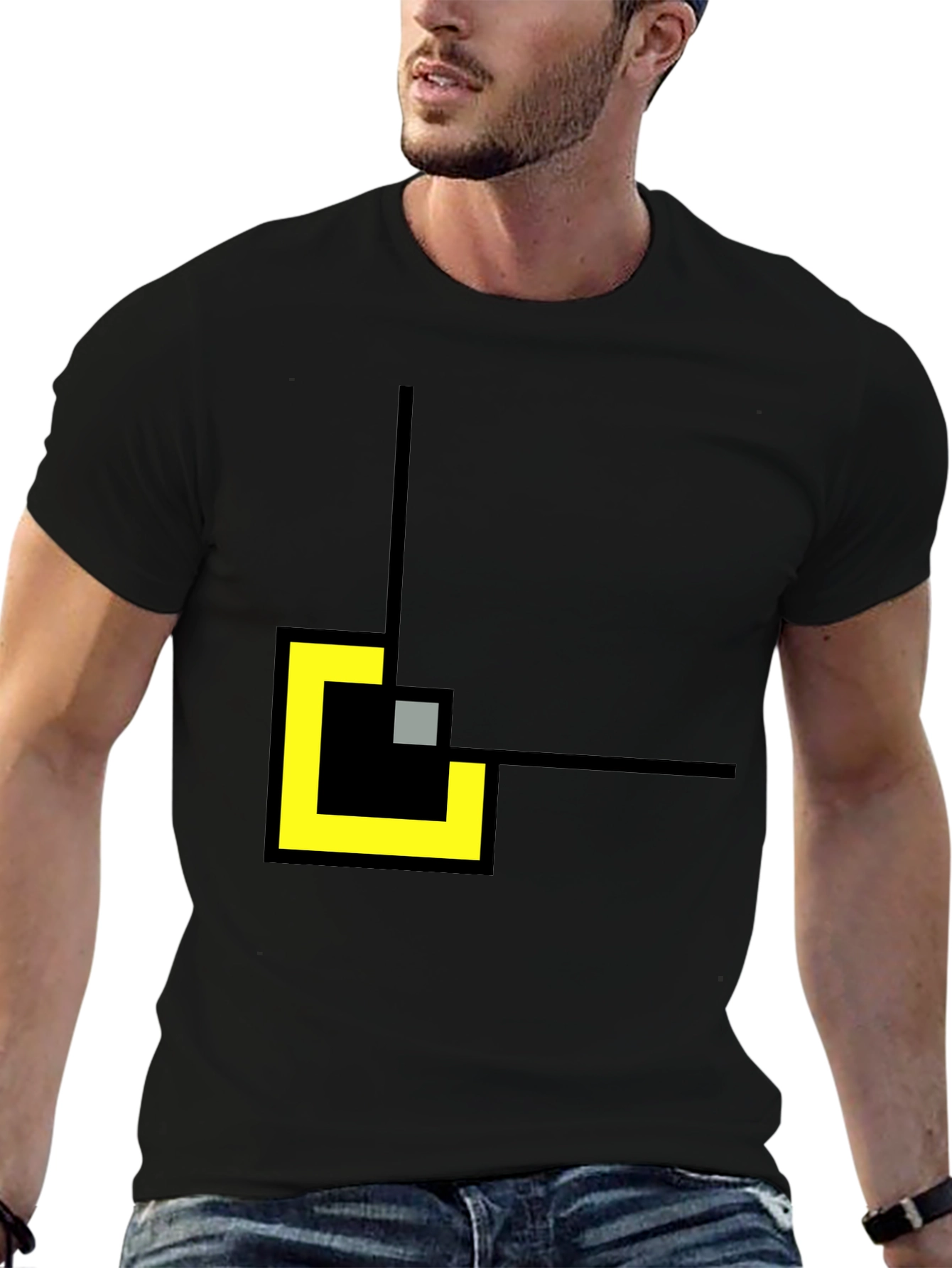 Abstract Geometric Art Black T-Shirt