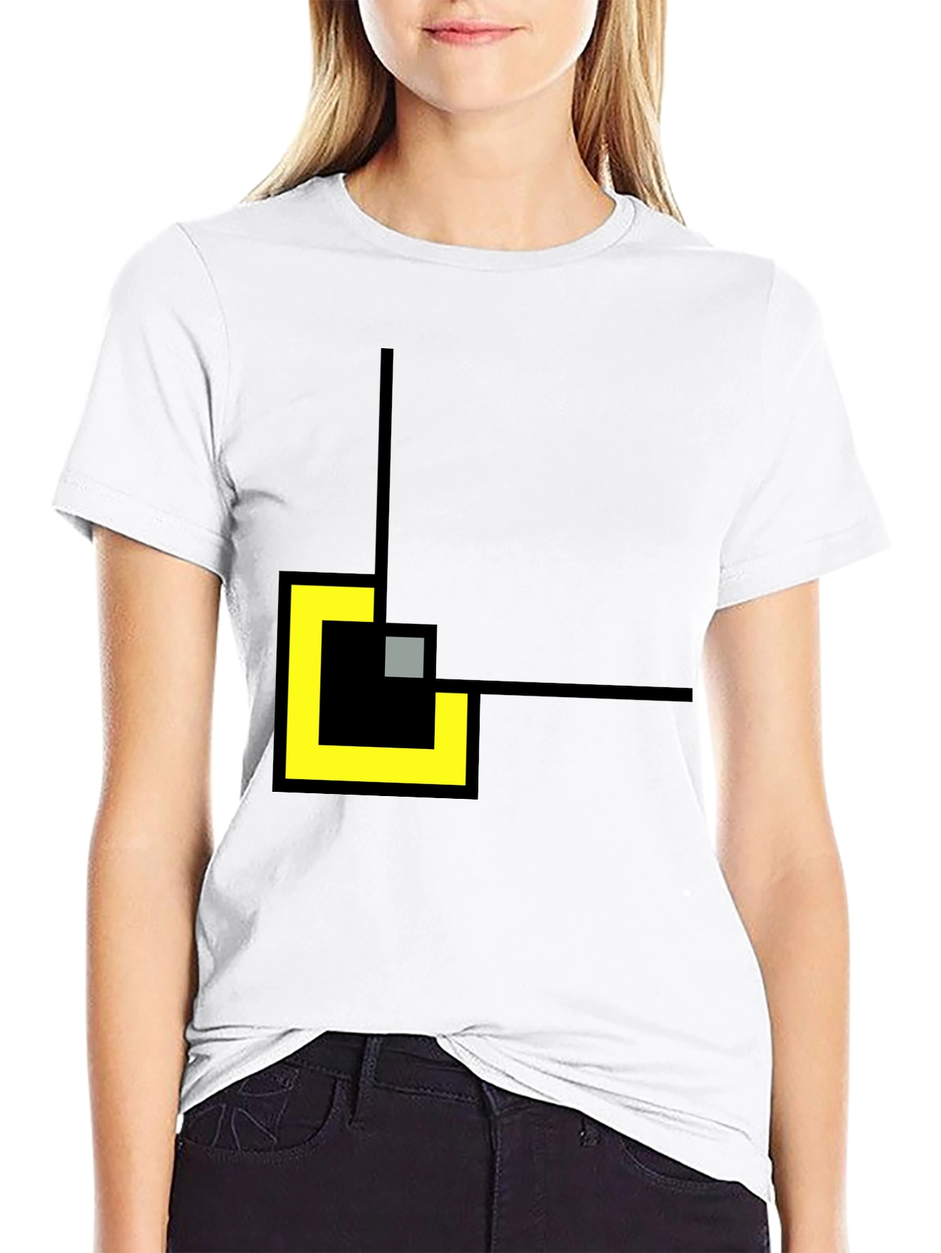 Abstract Geometric Art Black T-Shirt