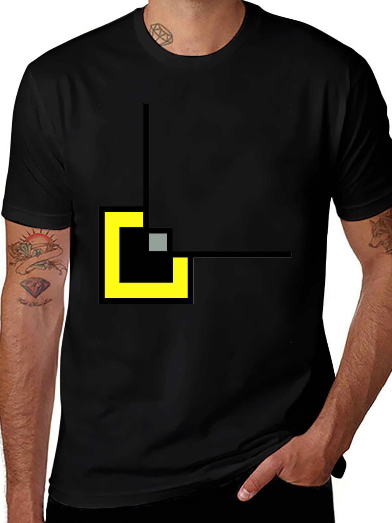 Abstract Geometric Art Black T-Shirt