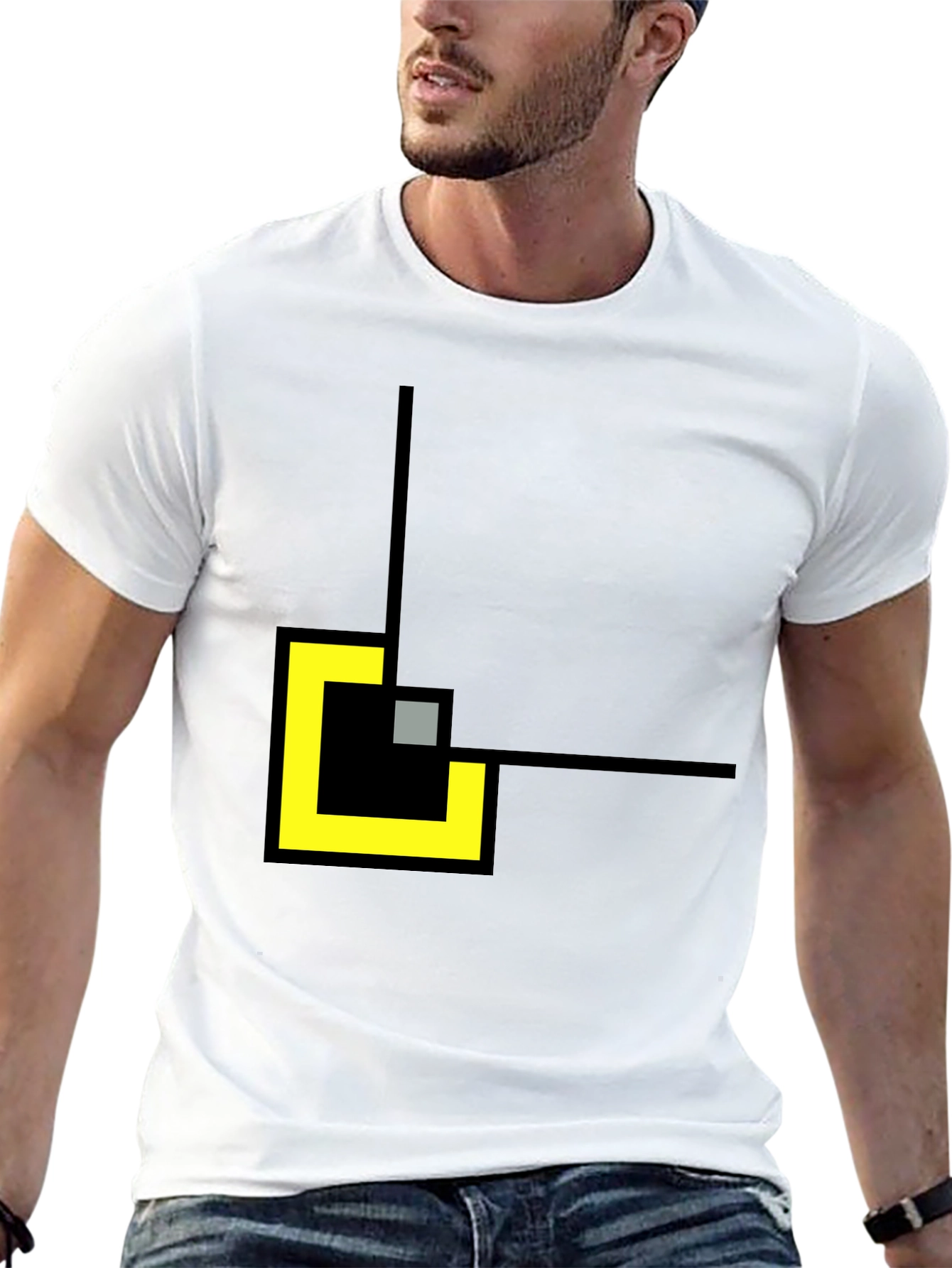Abstract Geometric Art Black T-Shirt