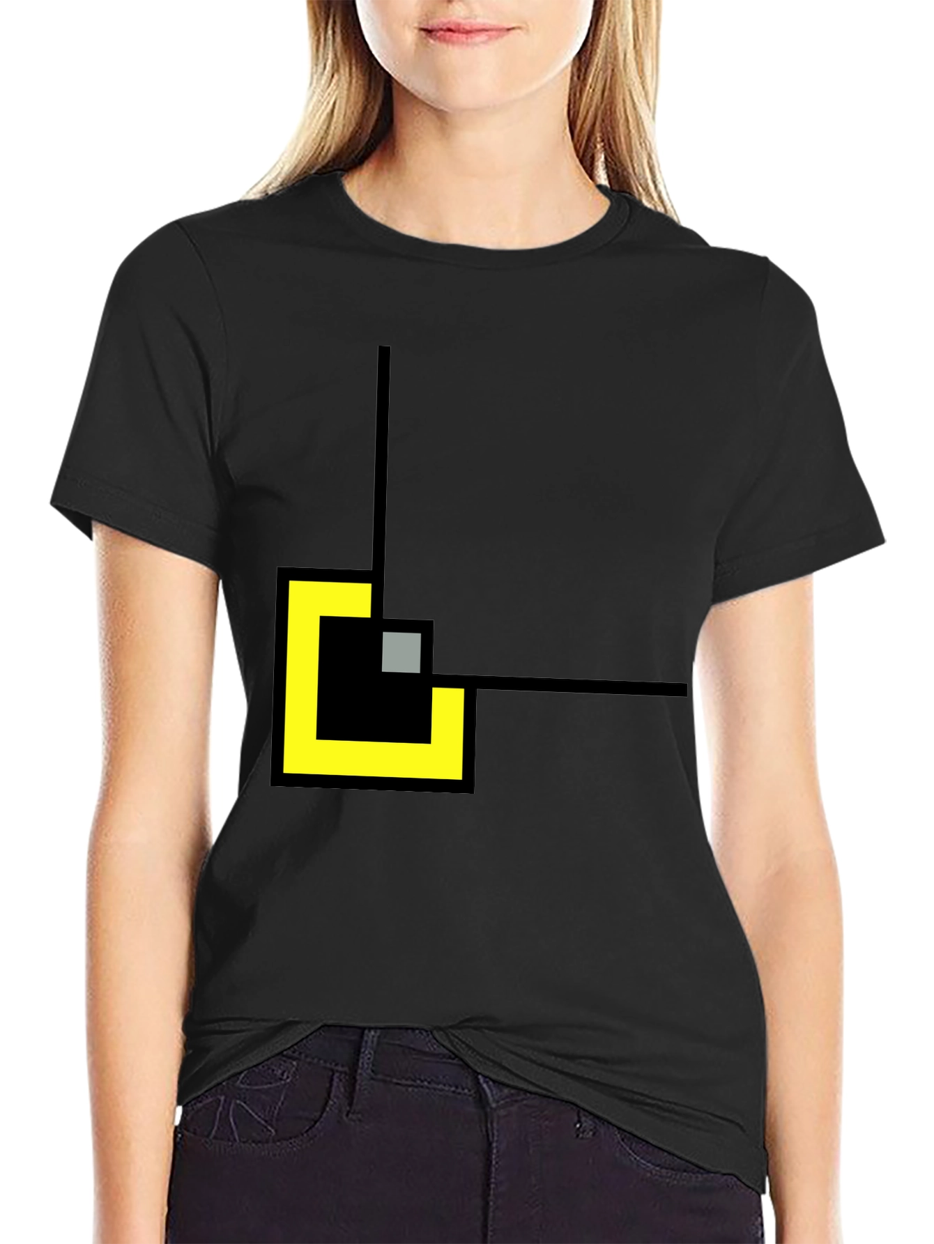 Abstract Geometric Art Black T-Shirt