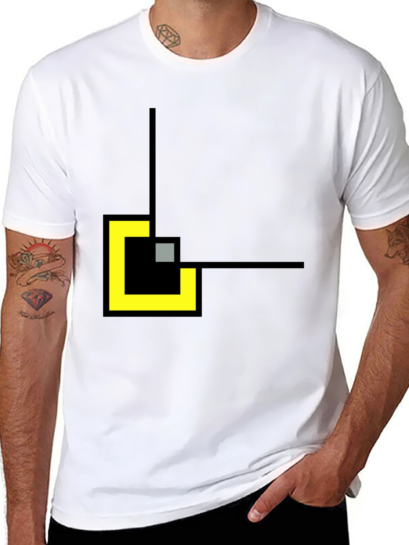 Abstract Geometric Art Black T-Shirt