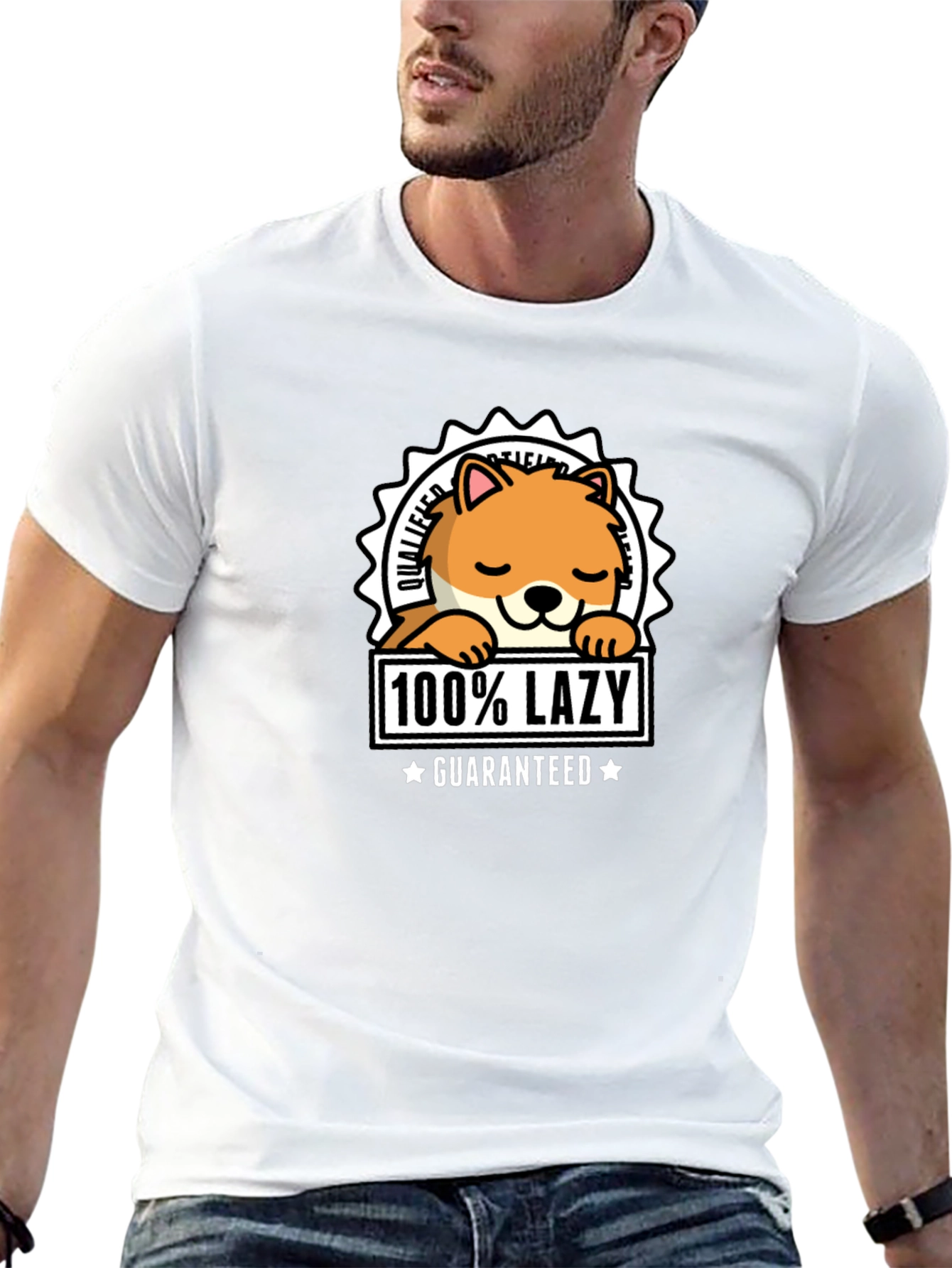 100% Lazy Guaranteed Graphic T-Shirt