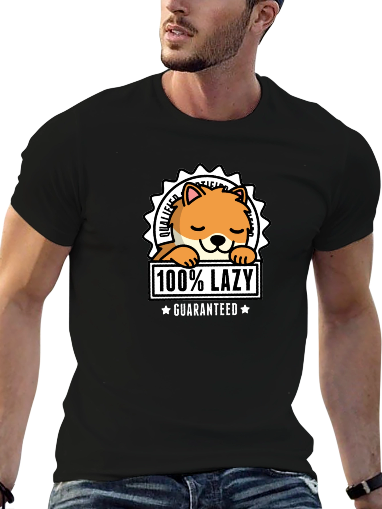 100% Lazy Guaranteed Graphic T-Shirt