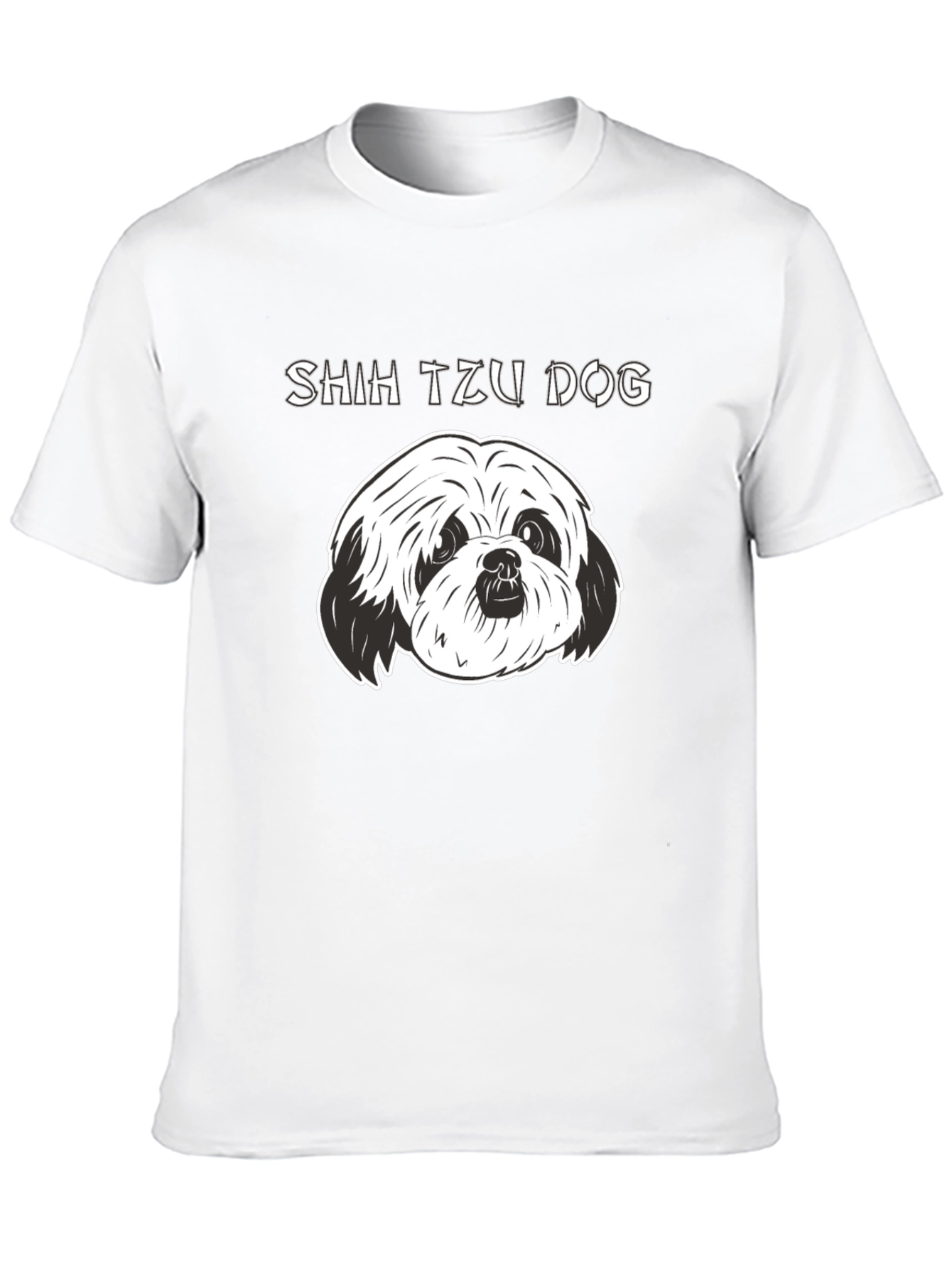Shih Tzu Dog Graphic Black T-Shirt
