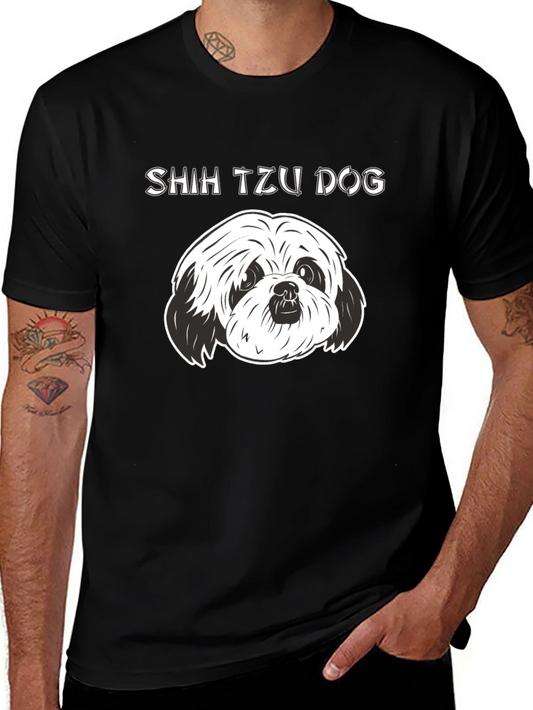 Shih Tzu Dog Graphic Black T-Shirt