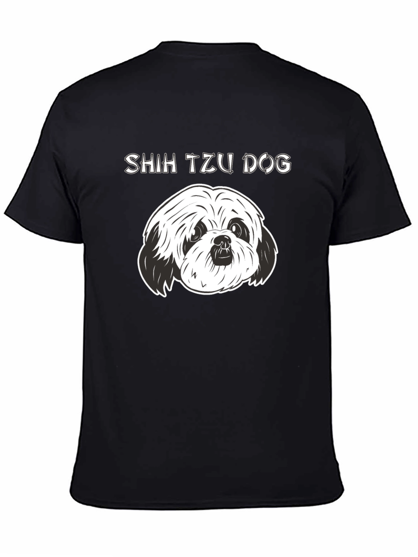Shih Tzu Dog Graphic Black T-Shirt