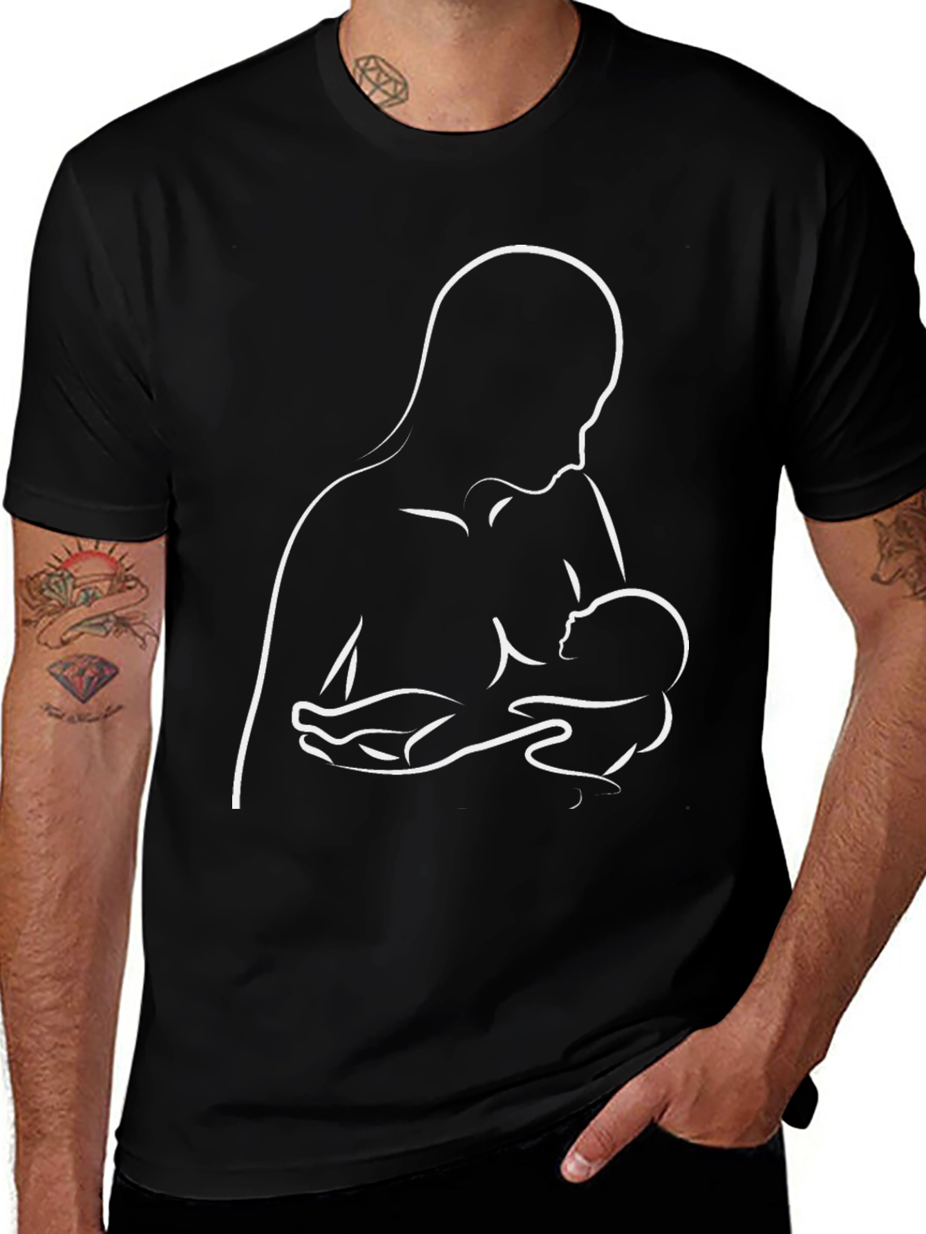 Breastfeeding Silhouette Graphic Tee - Black
