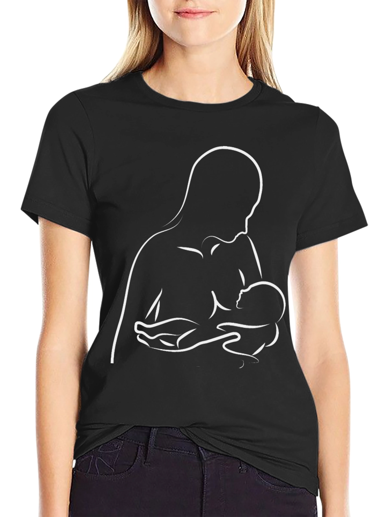 Breastfeeding Silhouette Graphic Tee - Black