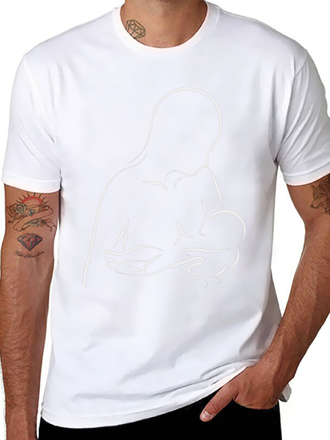 Breastfeeding Silhouette Graphic Tee - Black