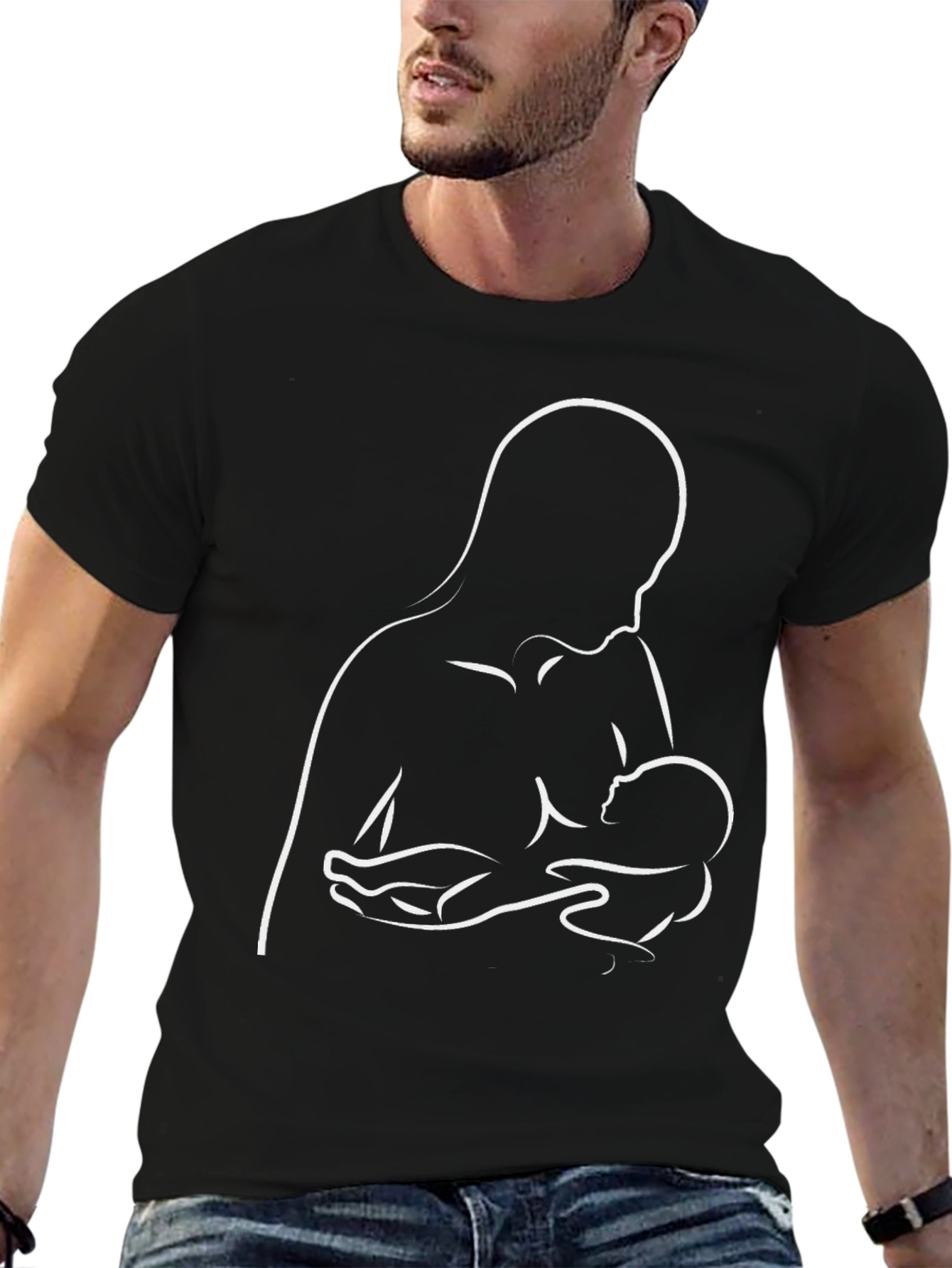 Breastfeeding Silhouette Graphic Tee - Black