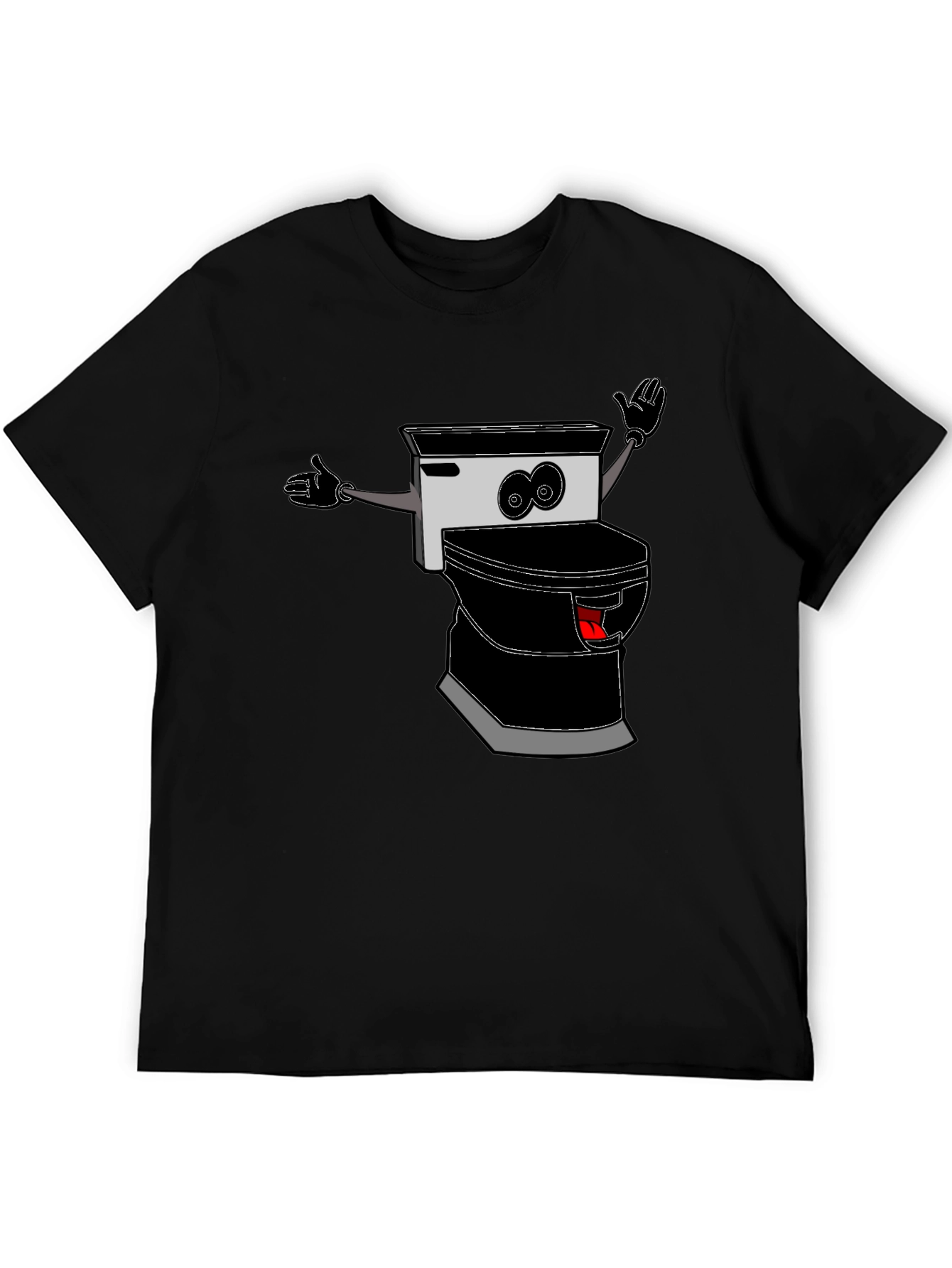 Cartoon Toilet T-Shirt - Black Humor Tee