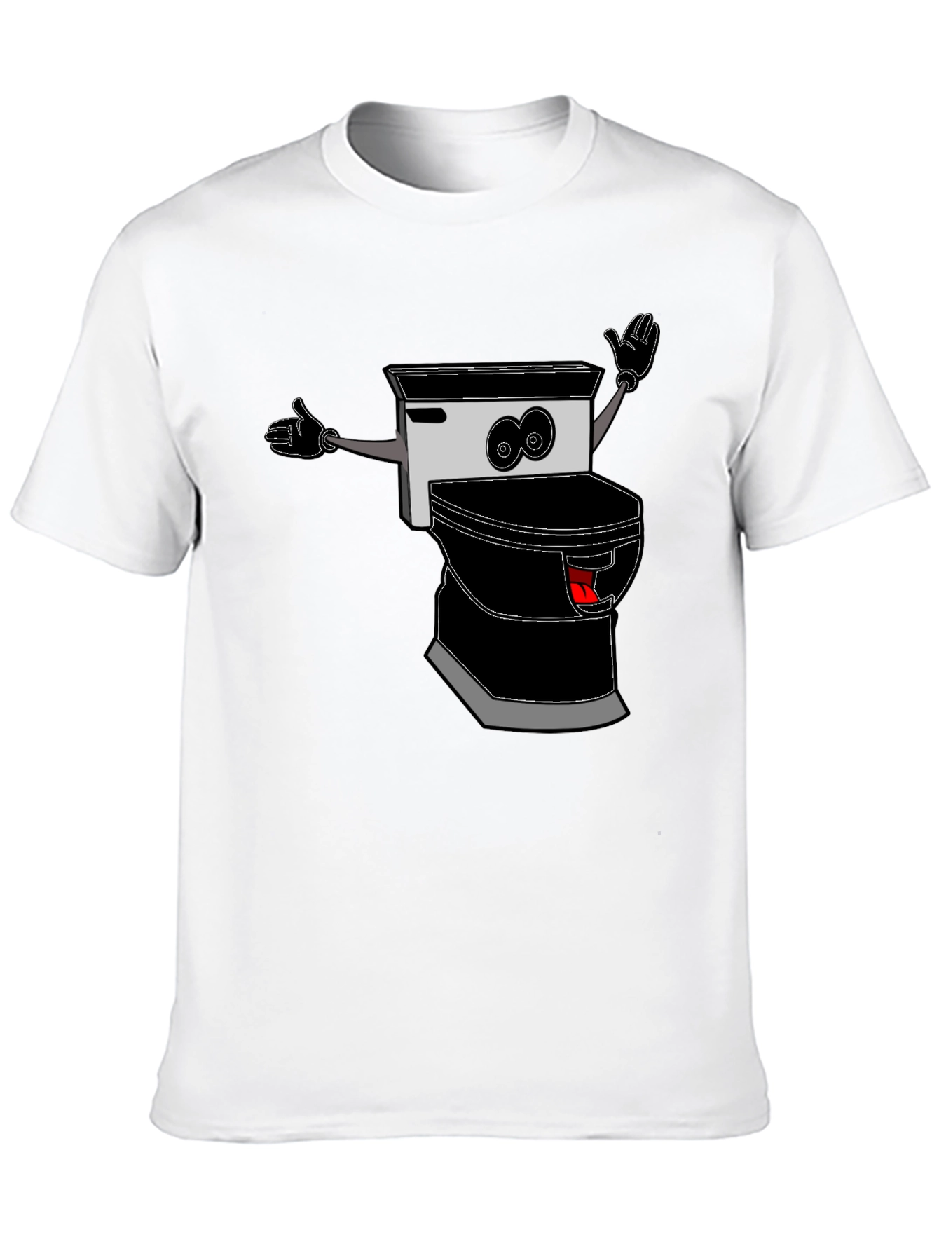 Cartoon Toilet T-Shirt - Black Humor Tee