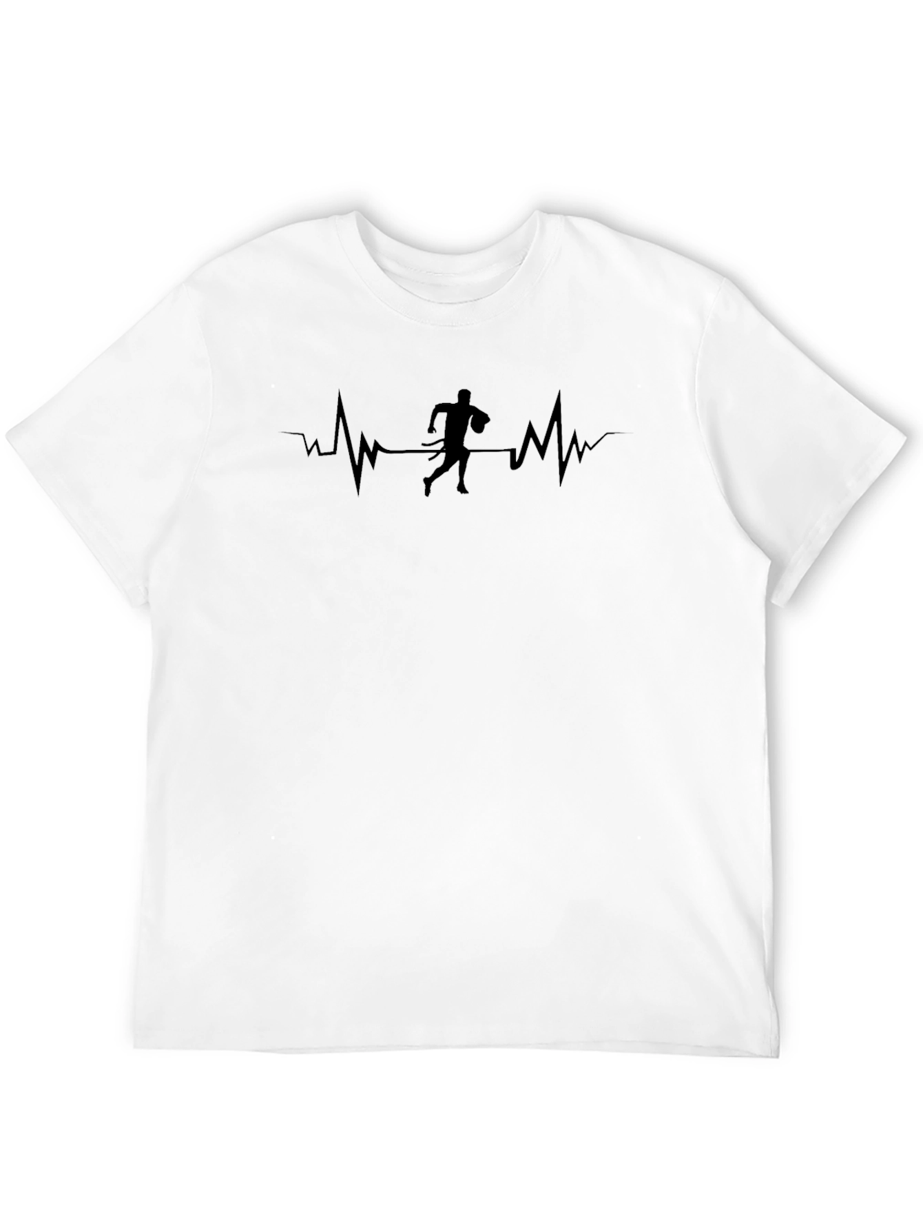 Rugby Heartbeat T-Shirt - Black Cotton Tee