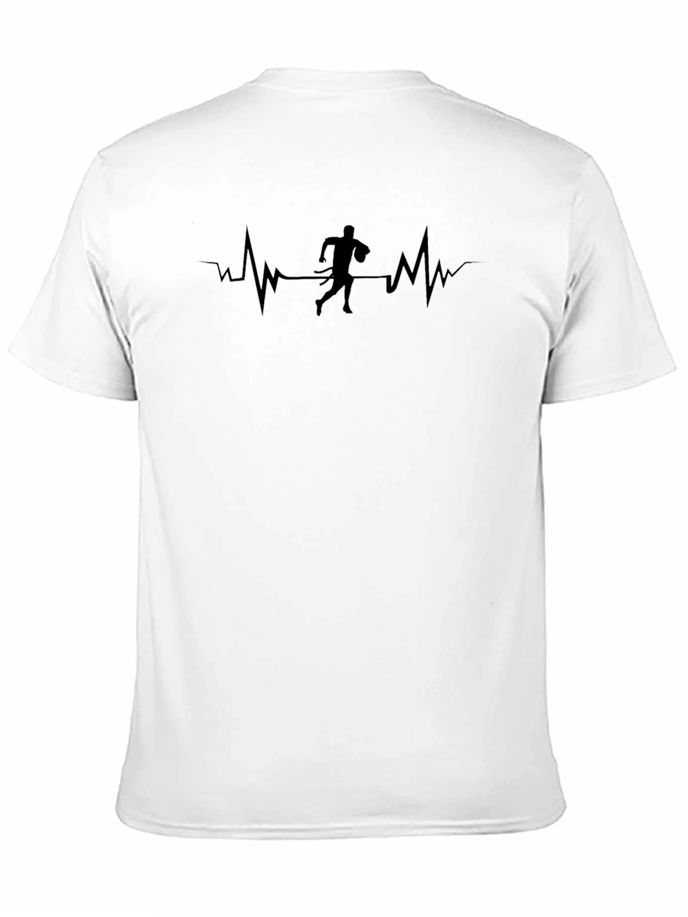 Rugby Heartbeat T-Shirt - Black Cotton Tee