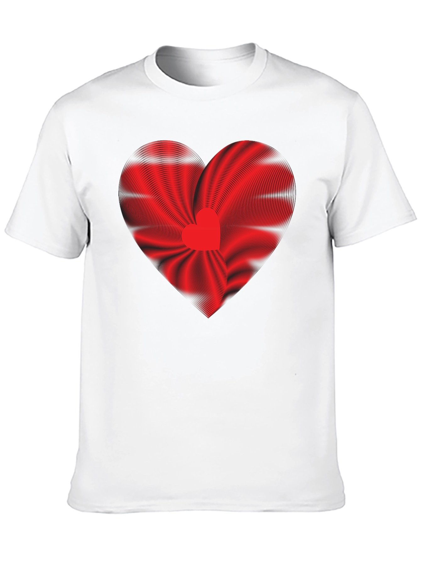 Abstract Heart Graphic Black T-Shirt