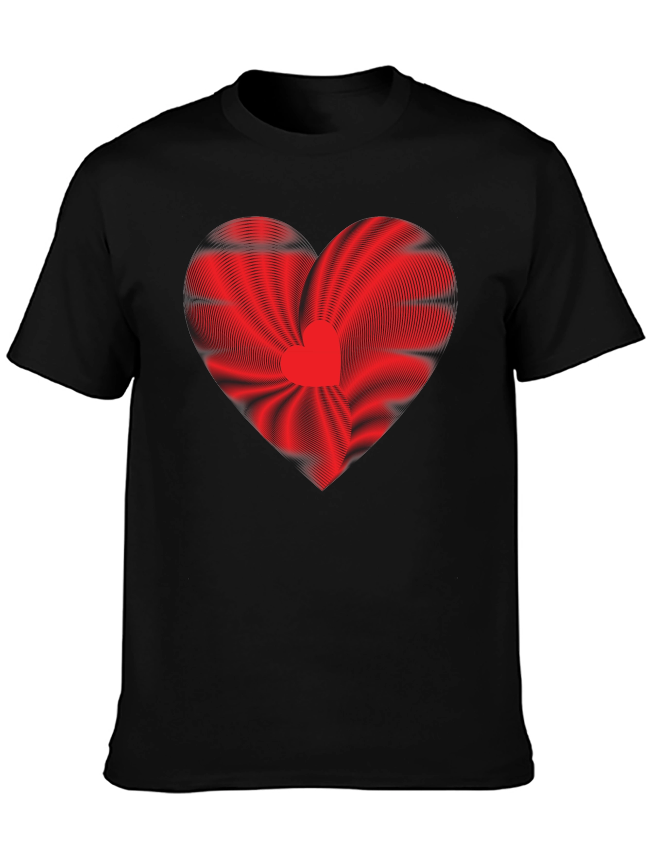 Abstract Heart Graphic Black T-Shirt