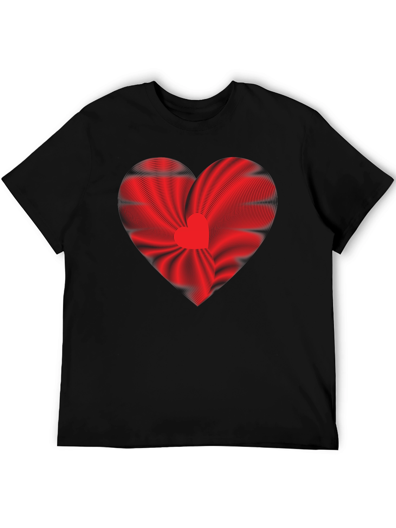 Abstract Heart Graphic Black T-Shirt