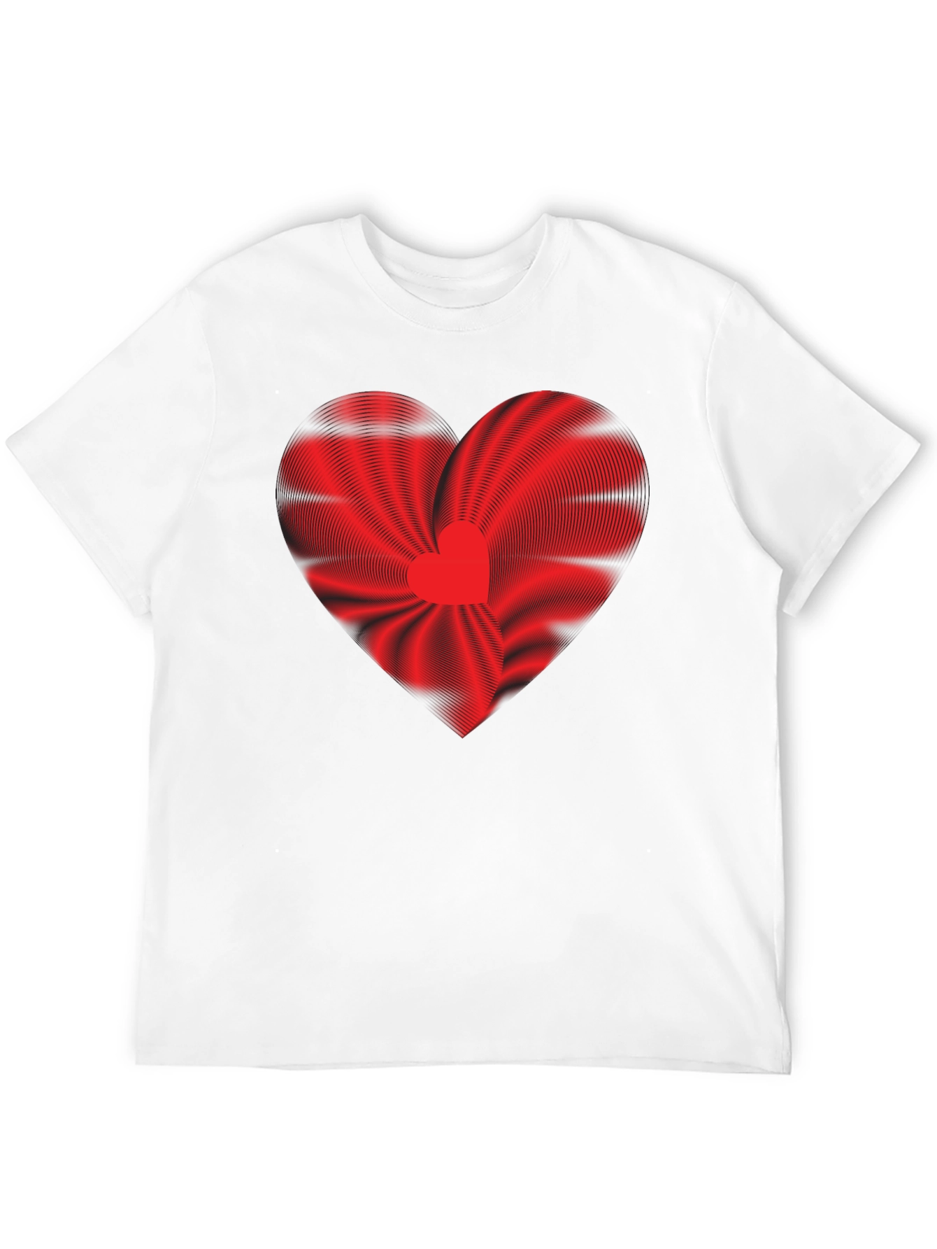 Abstract Heart Graphic Black T-Shirt