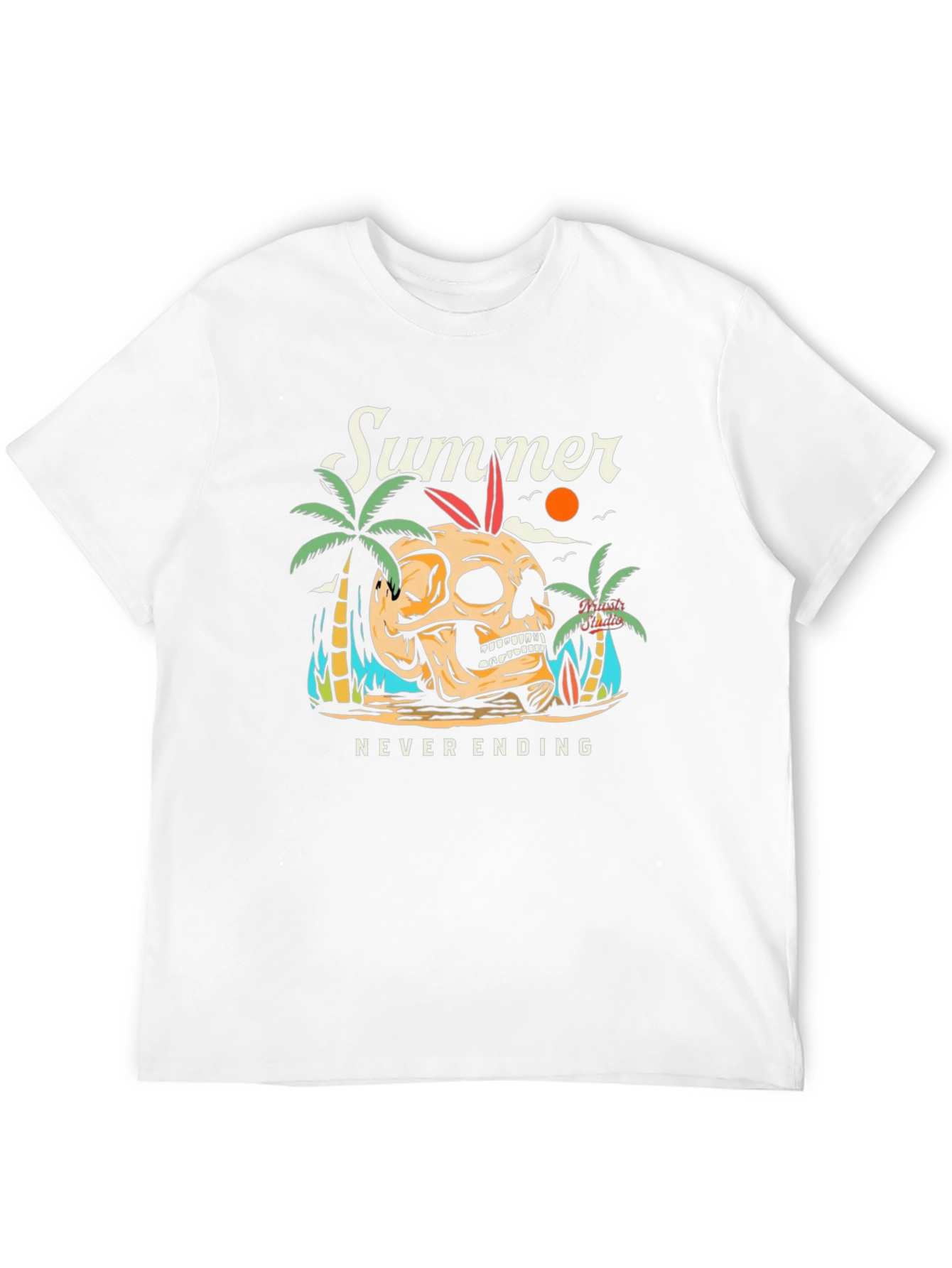Summer Never Ending Skull Graphic T-Shirt