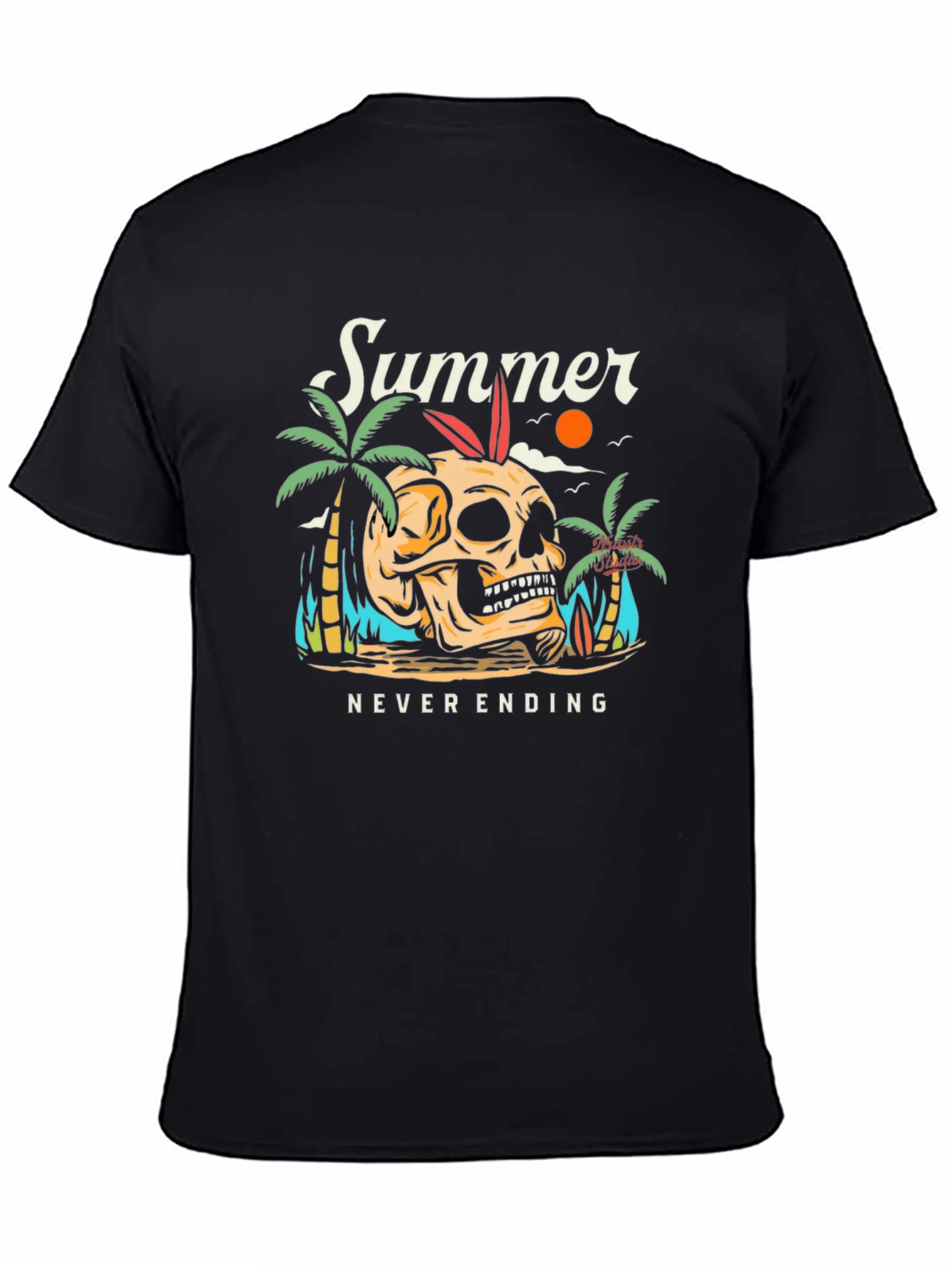 Summer Never Ending Skull Graphic T-Shirt