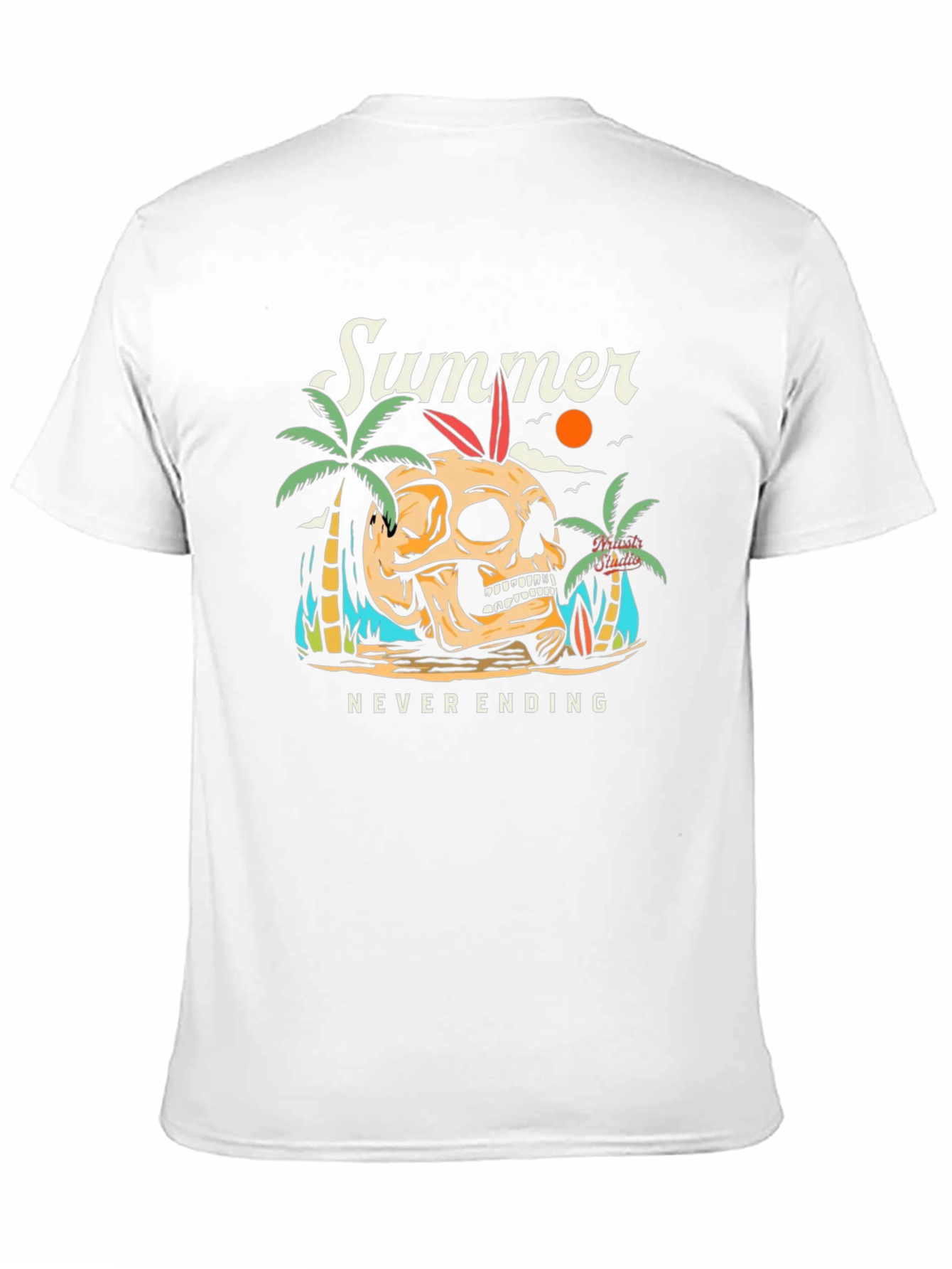 Summer Never Ending Skull Graphic T-Shirt