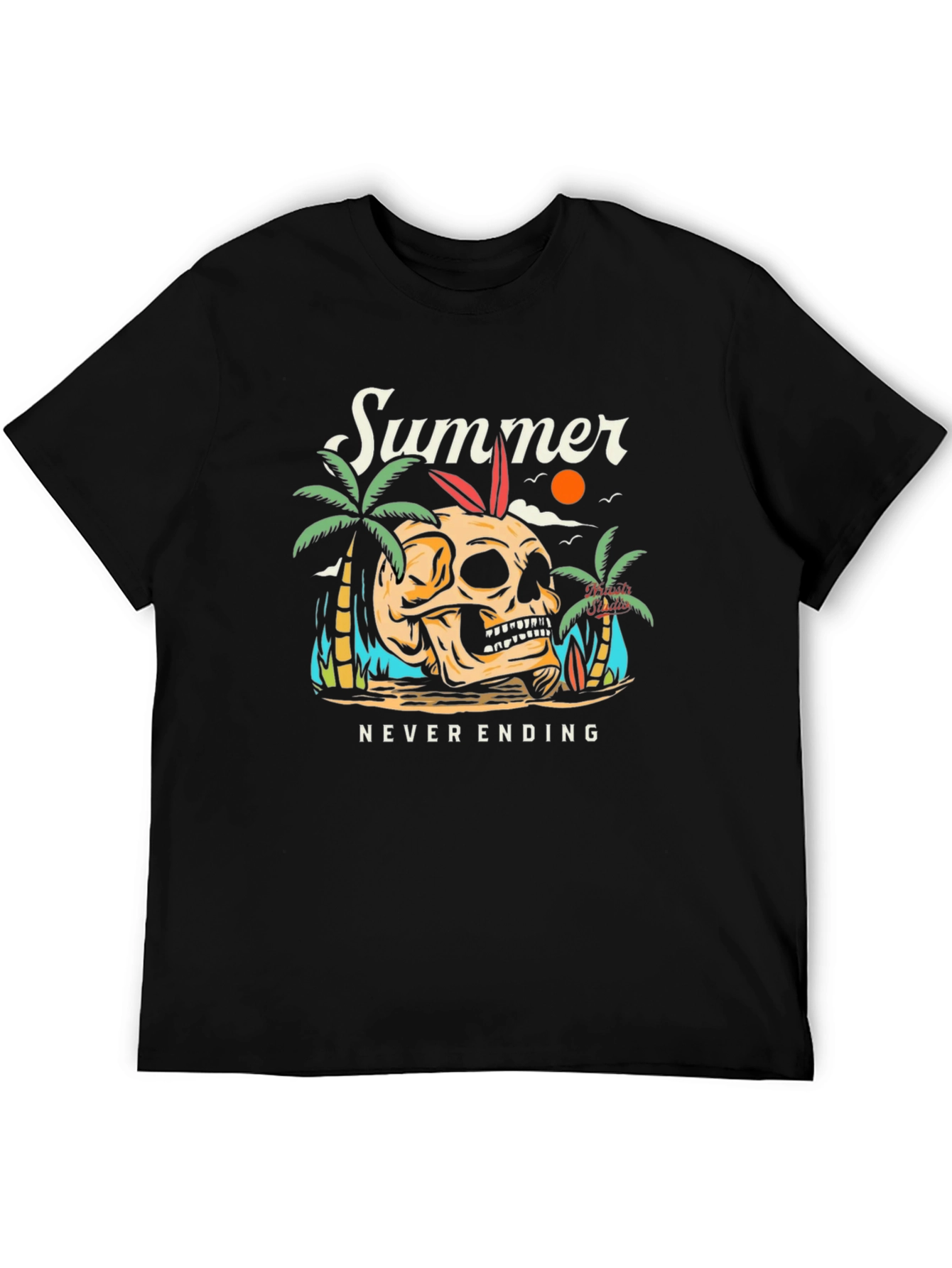 Summer Never Ending Skull Graphic T-Shirt