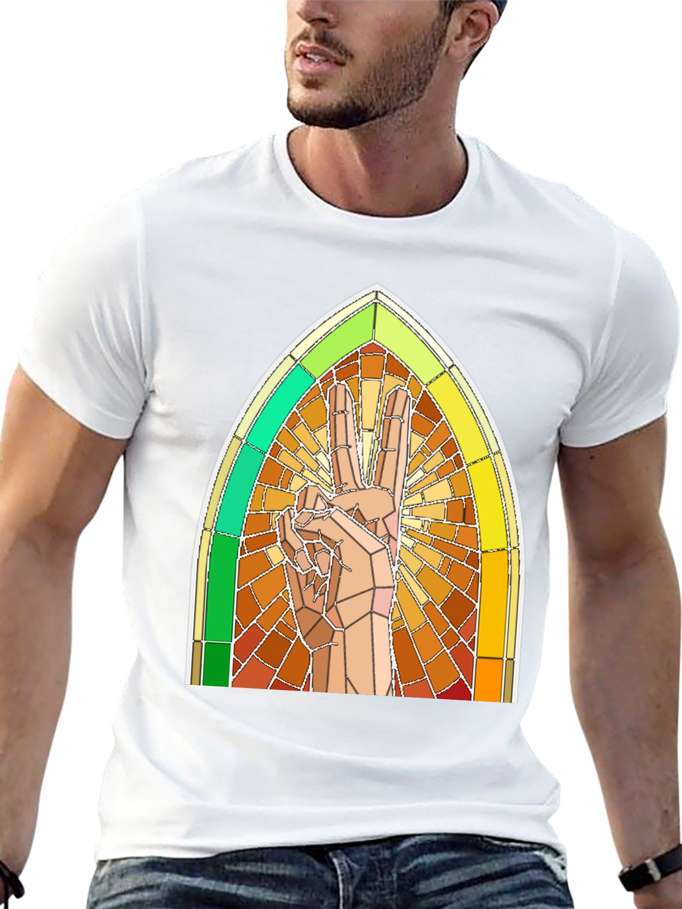 Stained Glass Peace Sign T-Shirt