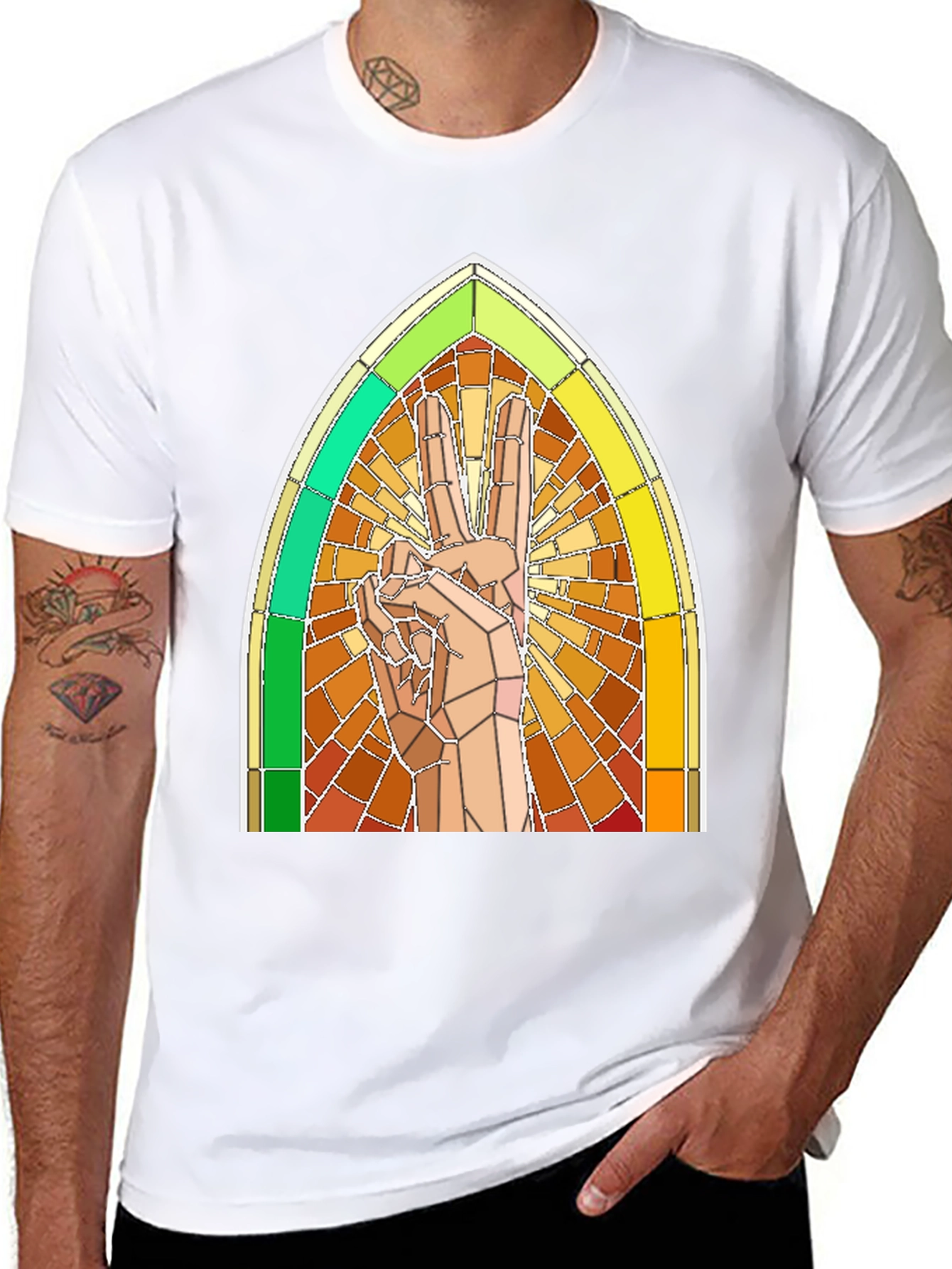 Stained Glass Peace Sign T-Shirt