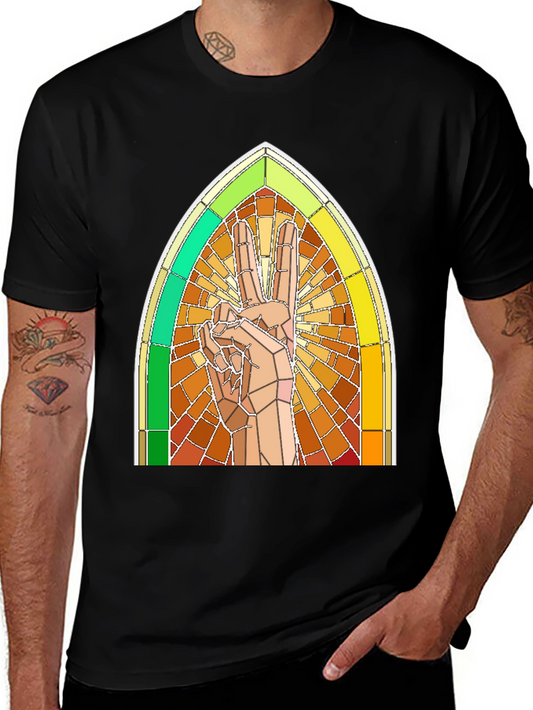 Stained Glass Peace Sign T-Shirt