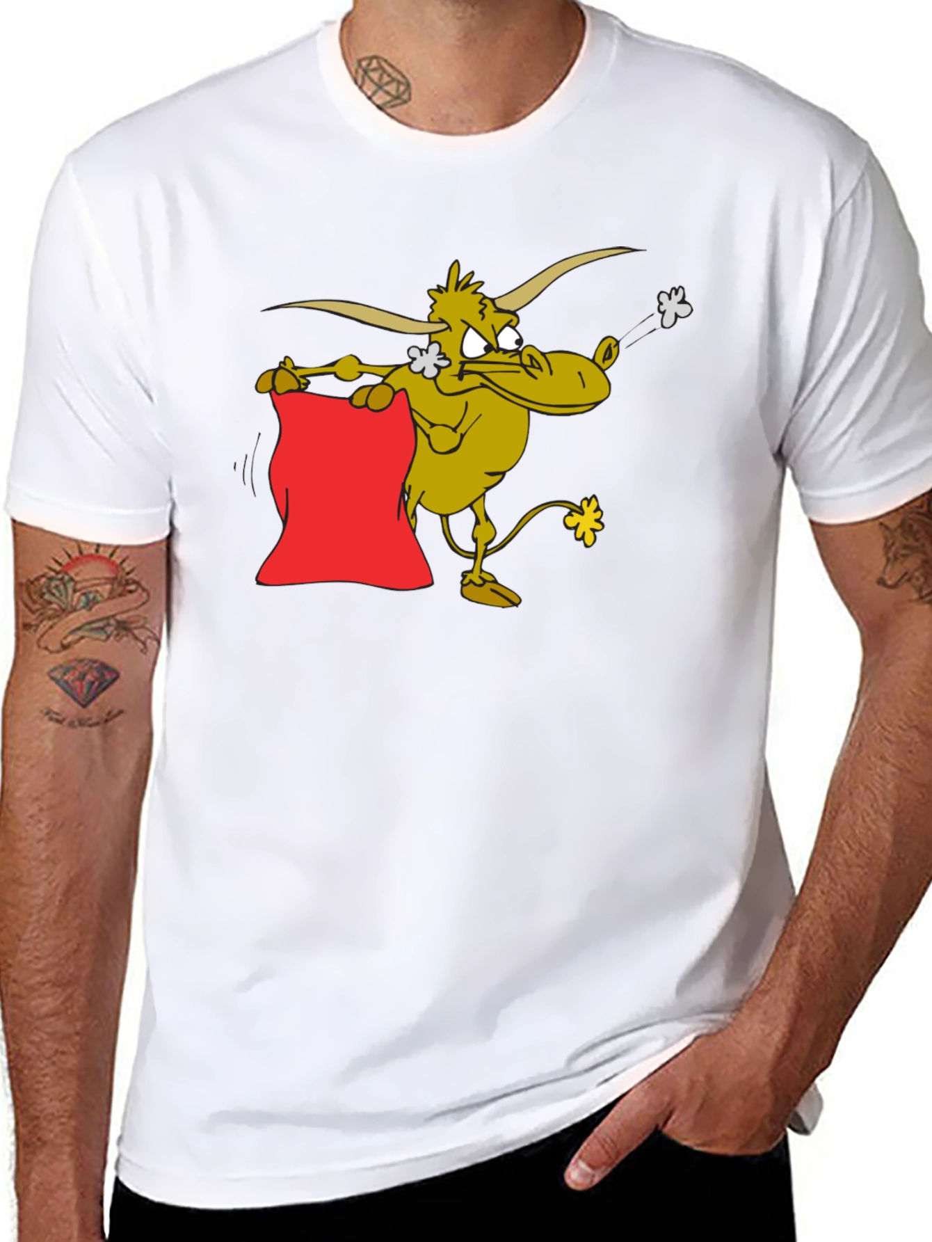 Cartoon Bull T-Shirt - Funny Animal Graphic Tee