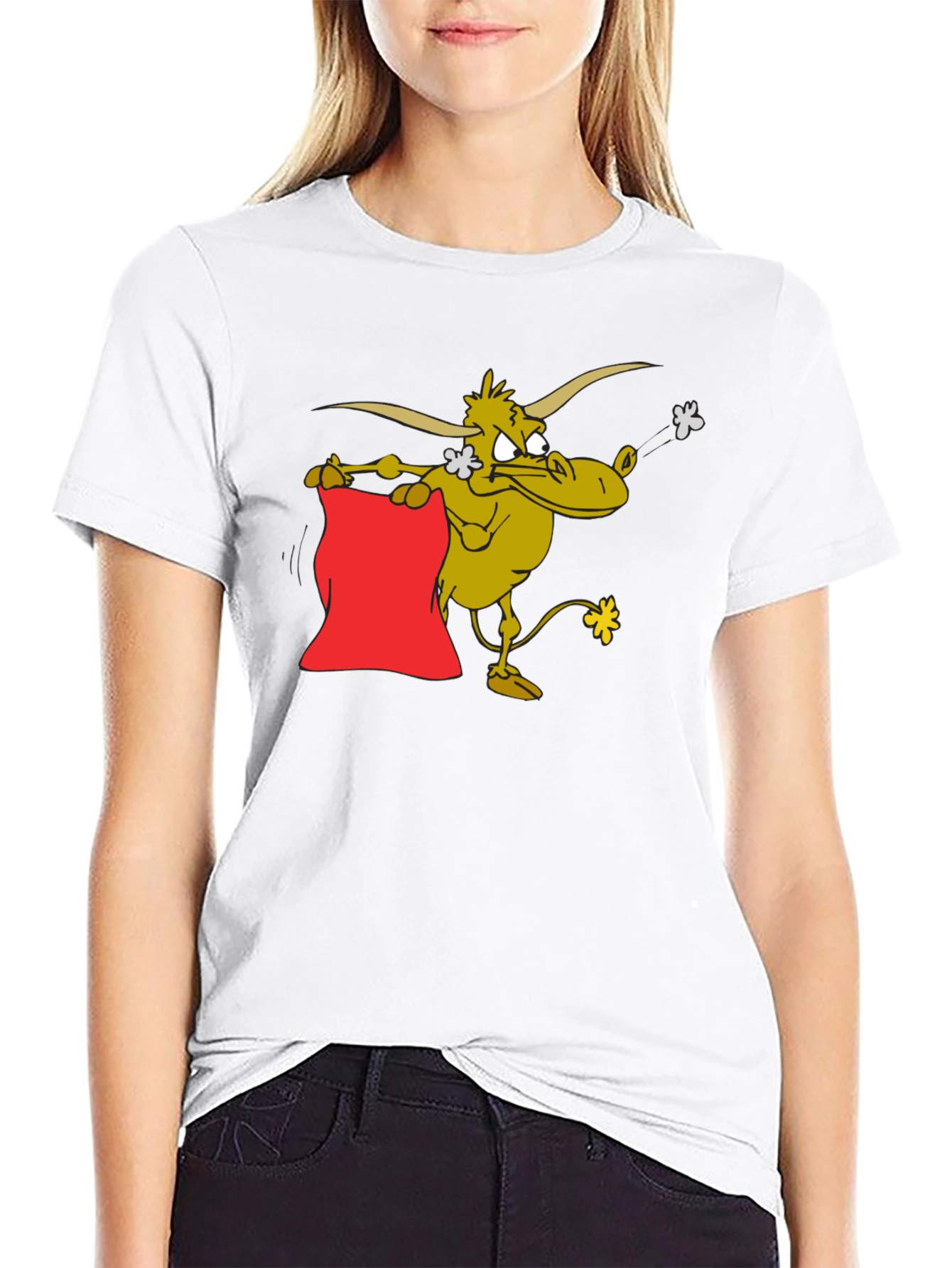 Cartoon Bull T-Shirt - Funny Animal Graphic Tee