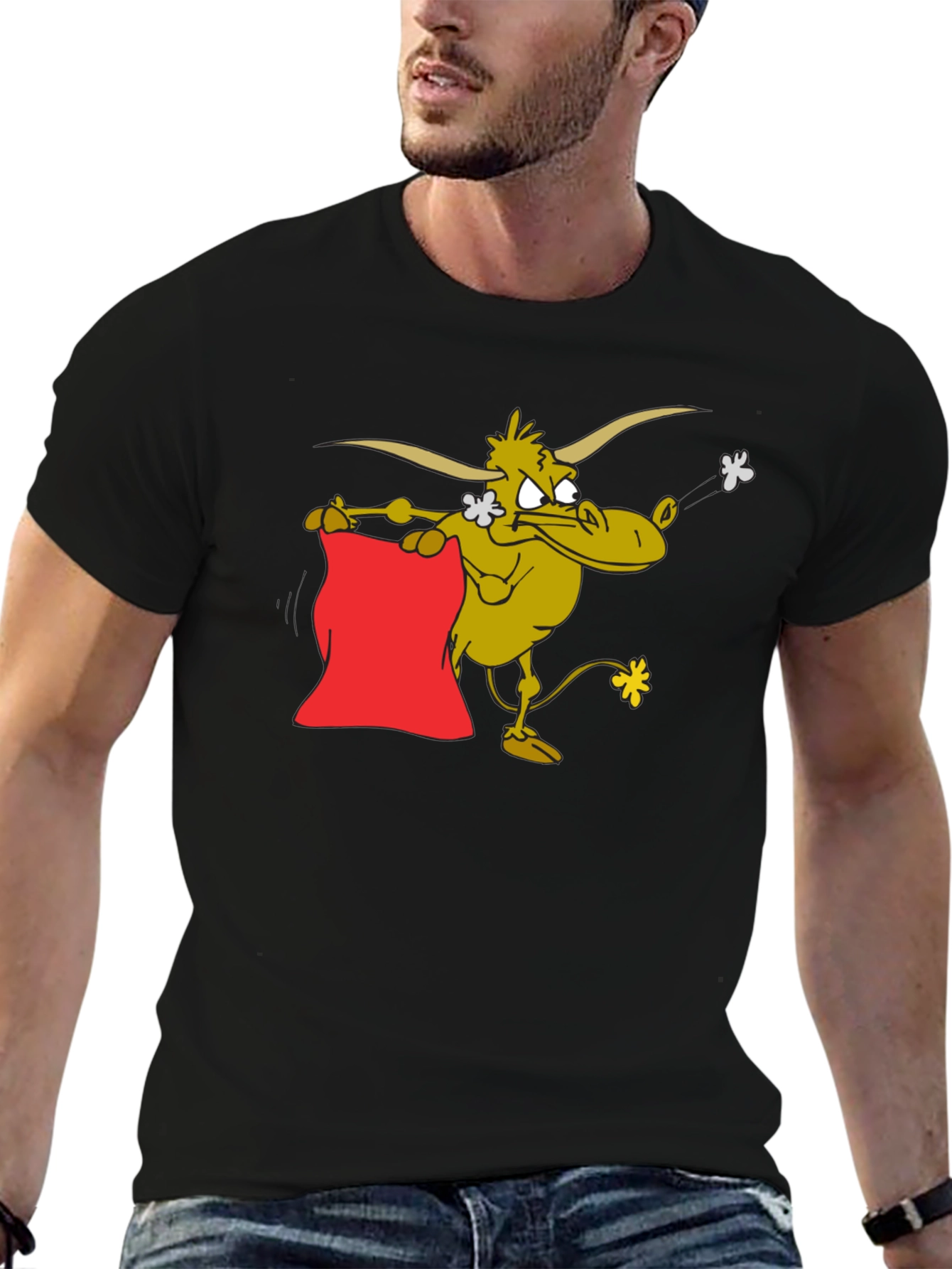 Cartoon Bull T-Shirt - Funny Animal Graphic Tee