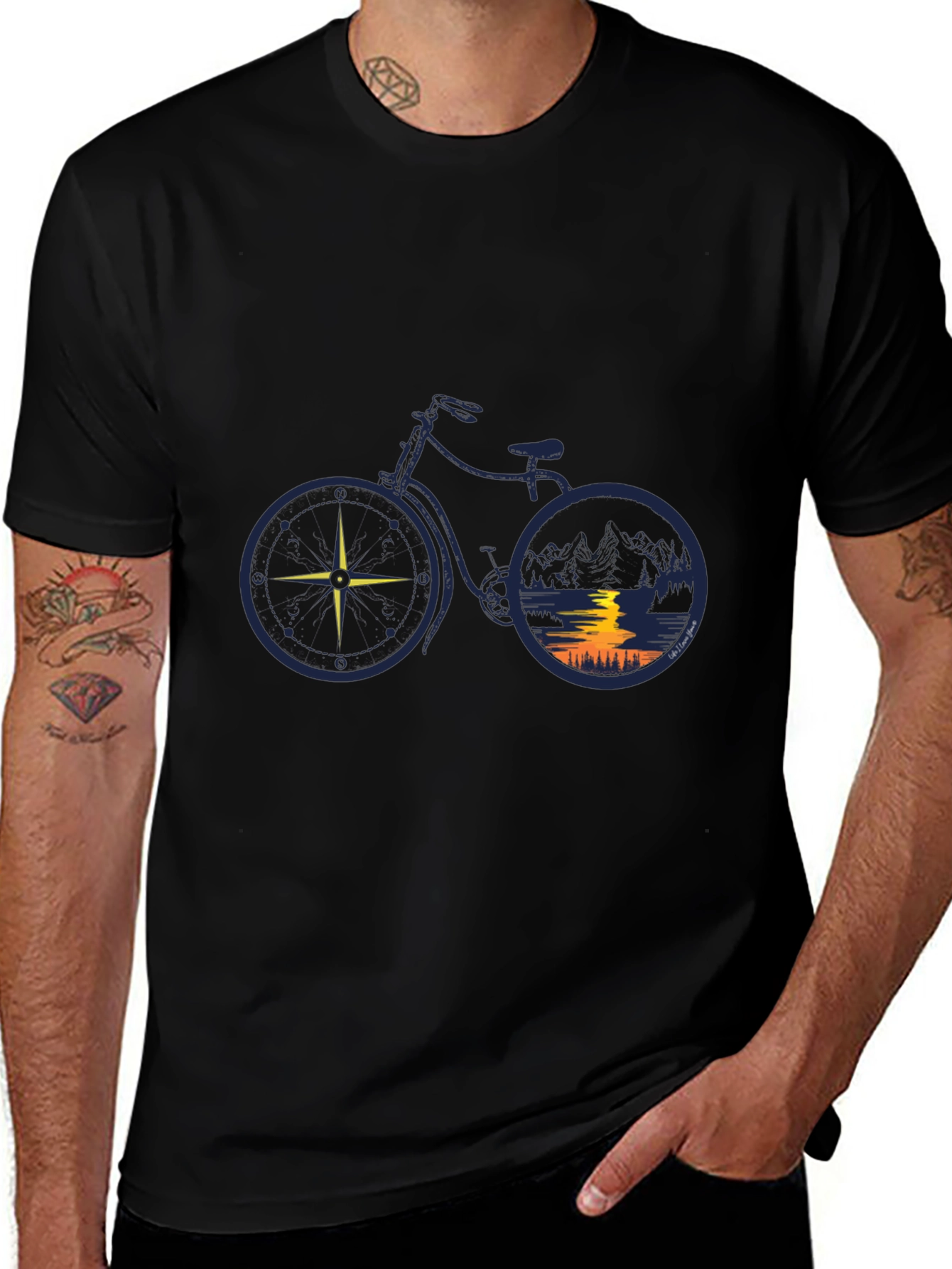 Compass Bike Graphic Tee - Adventure Awaits