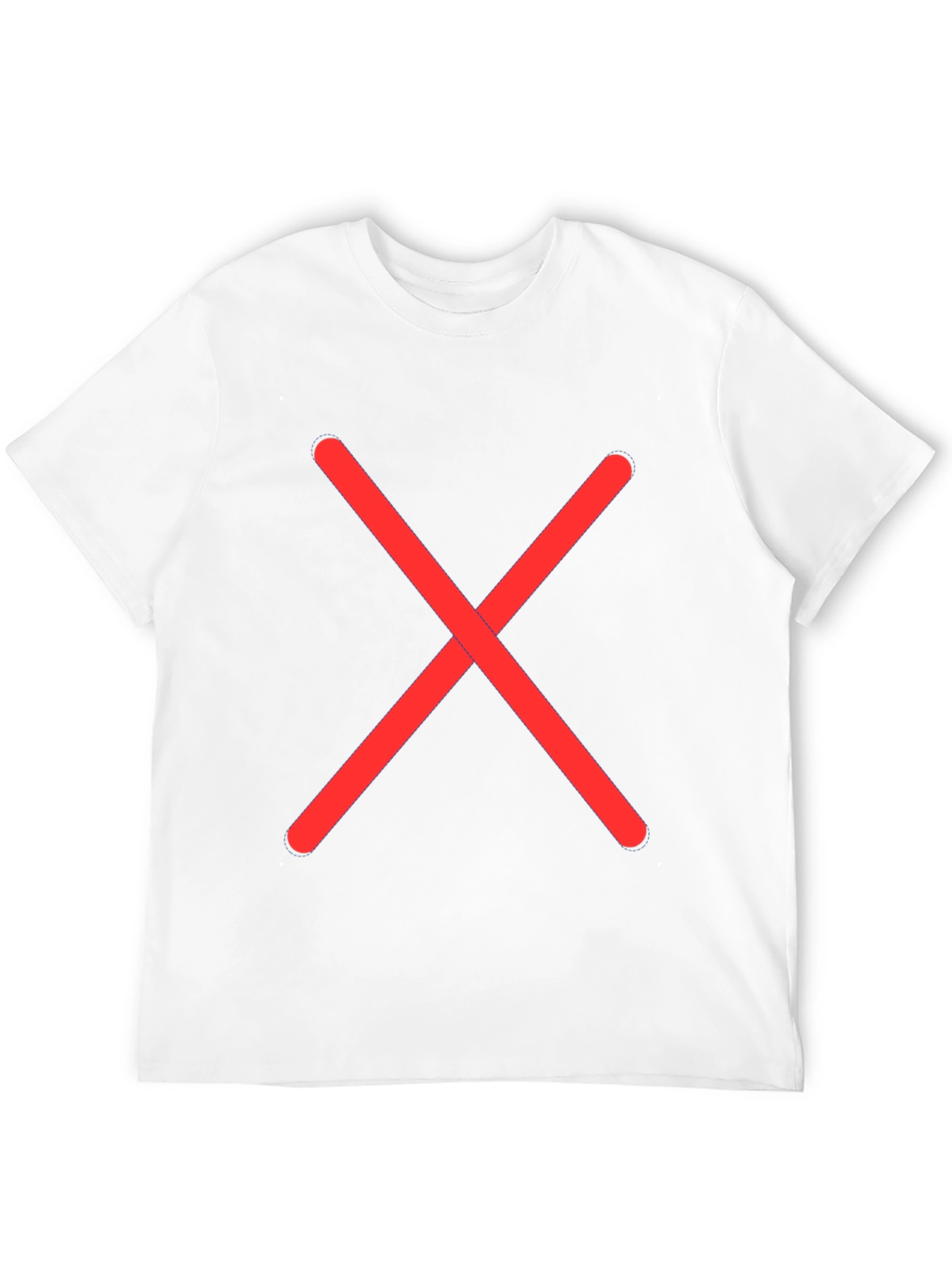 Black Tee with Red X - Casual Style