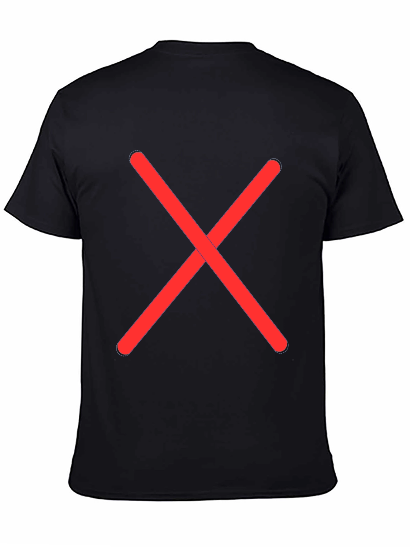 Black Tee with Red X - Casual Style