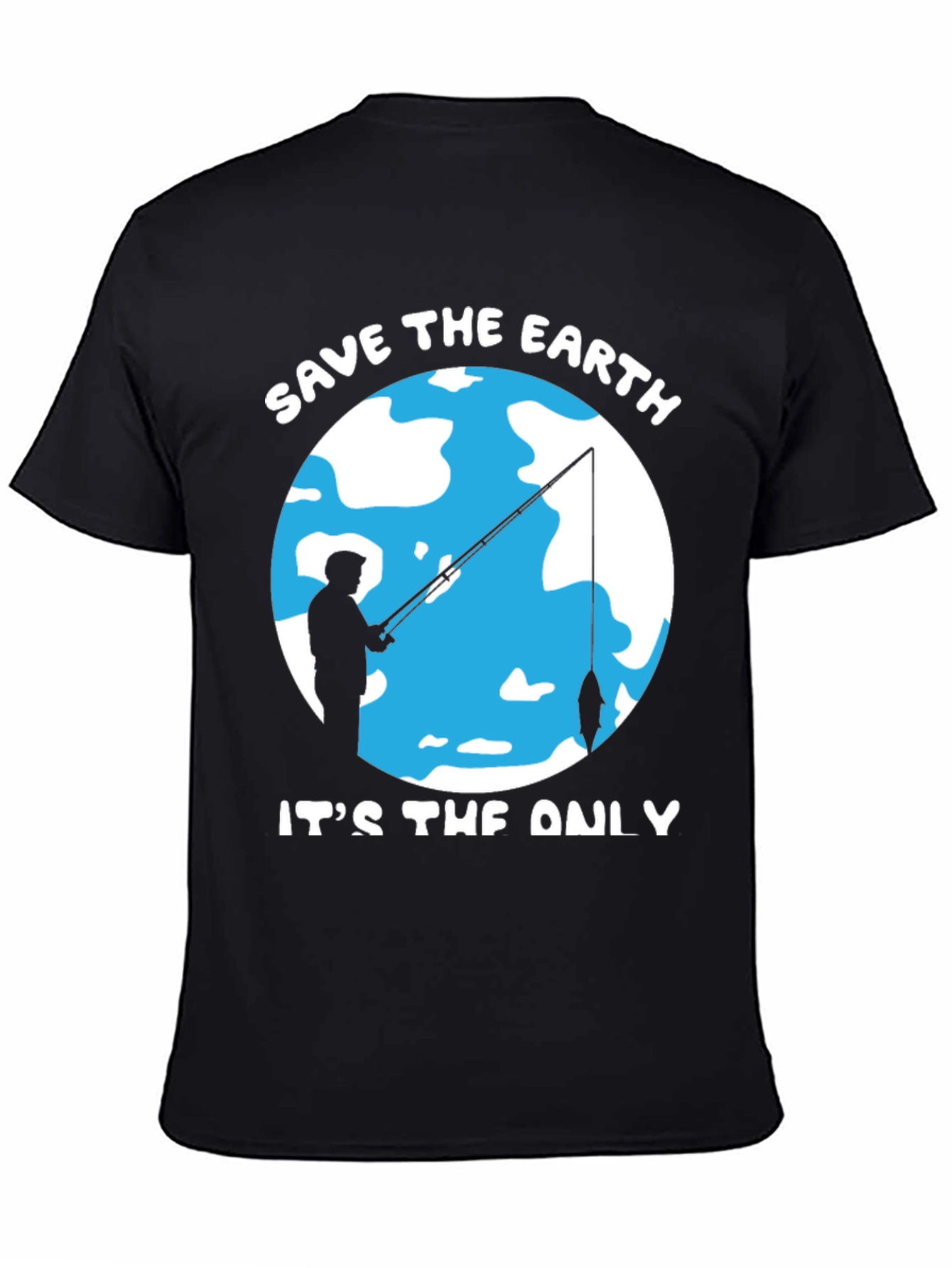 Save the Earth Graphic Tee Fishing Design