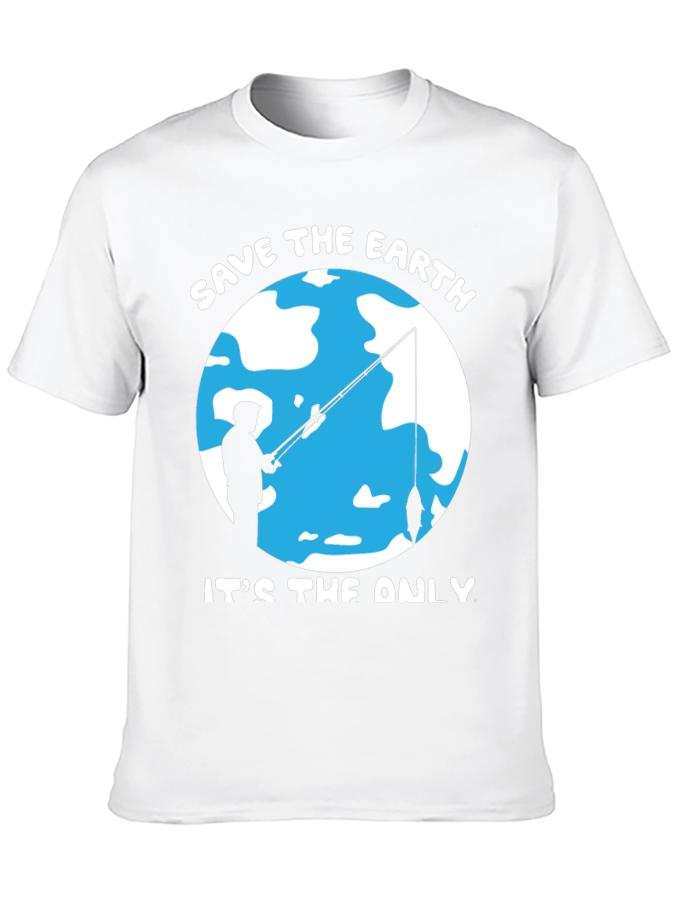 Save the Earth Graphic Tee Fishing Design