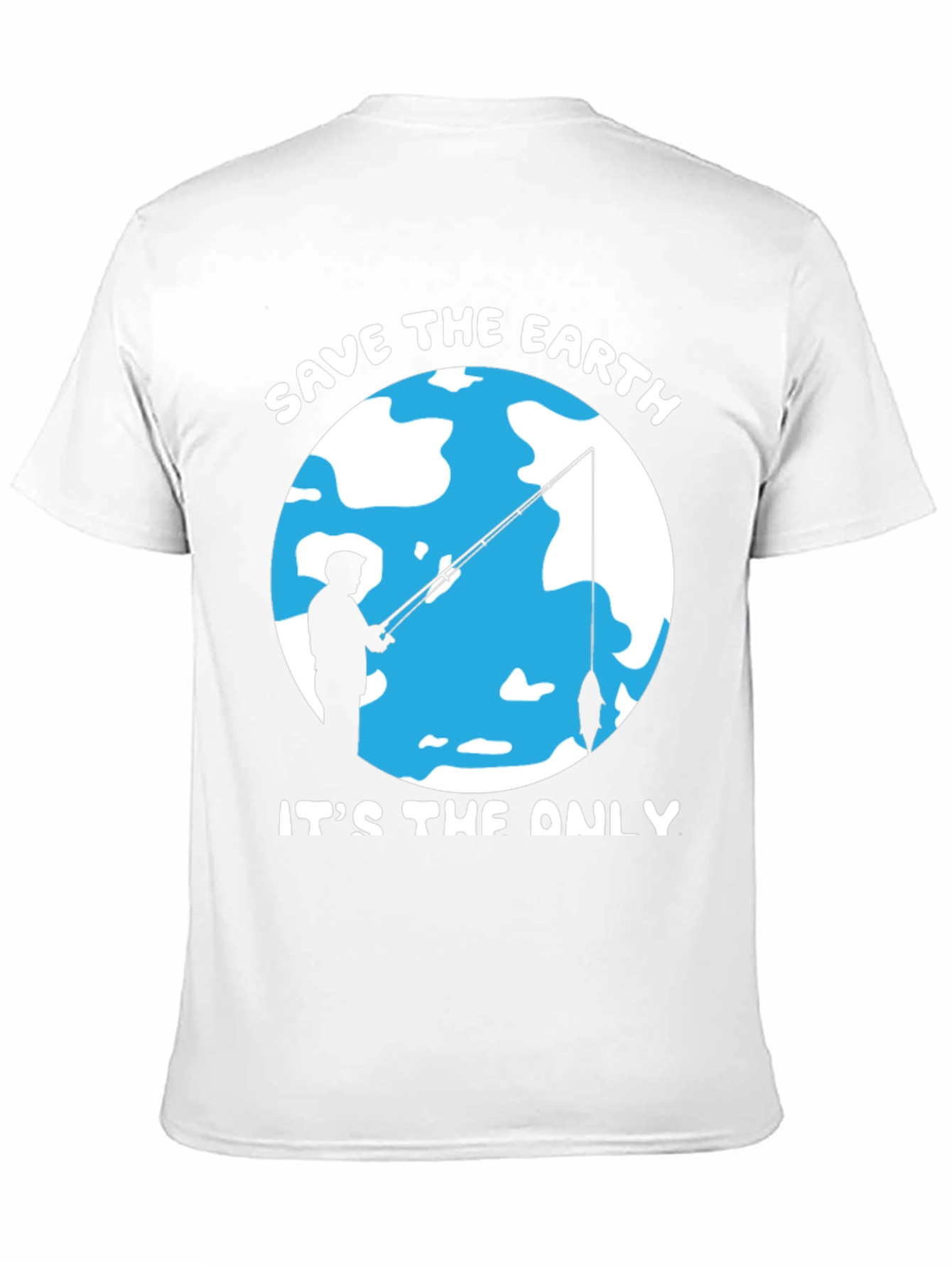 Save the Earth Graphic Tee Fishing Design