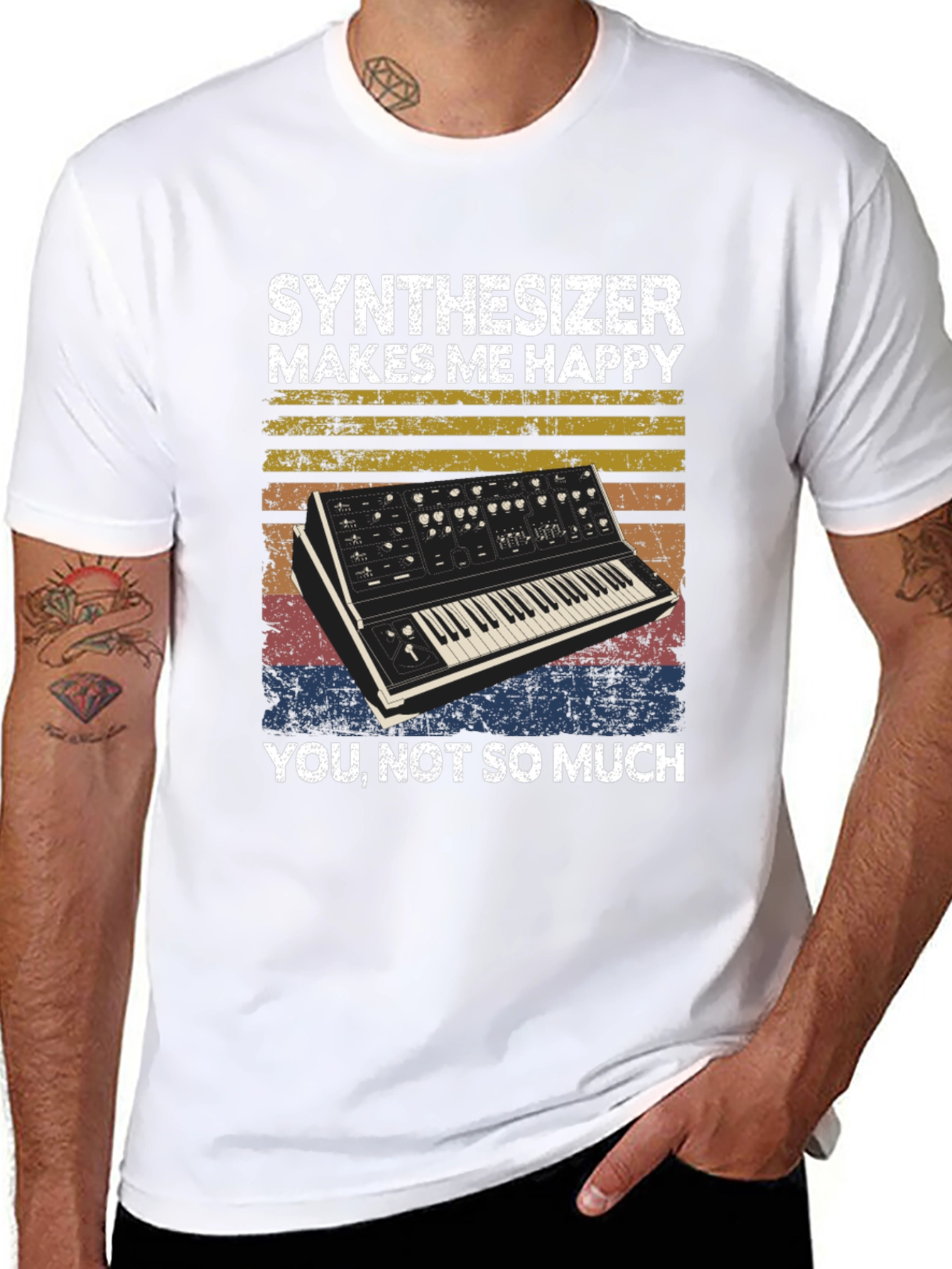 Synthesizer Makes Me Happy Graphic Tee