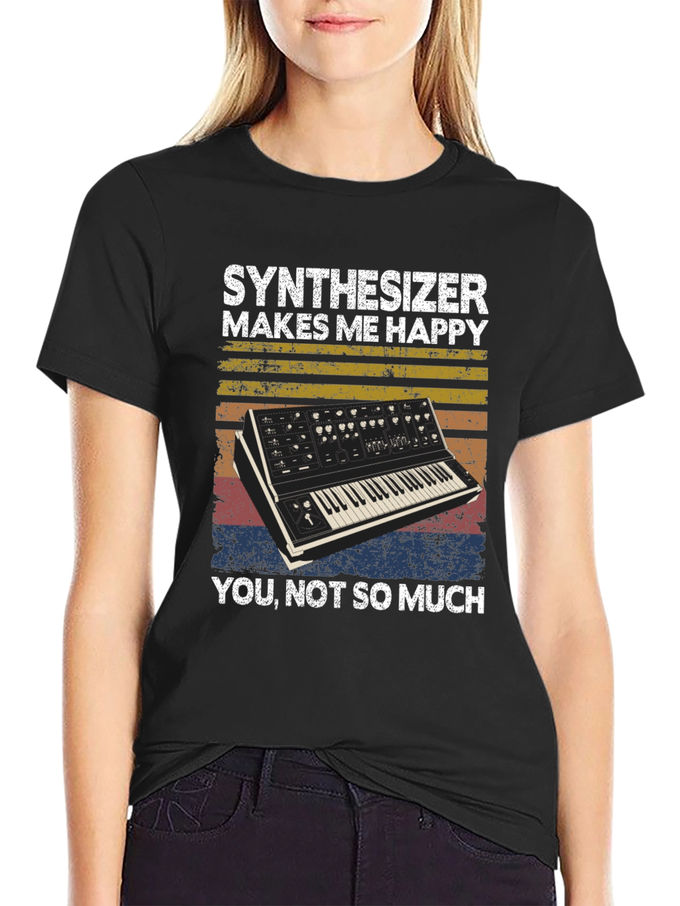 Synthesizer Makes Me Happy Graphic Tee