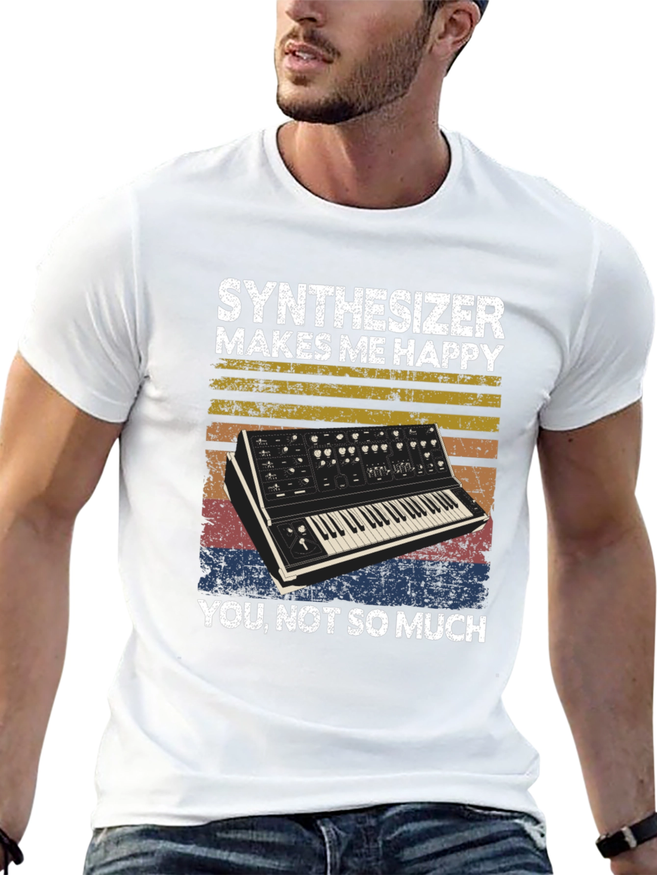 Synthesizer Makes Me Happy Graphic Tee