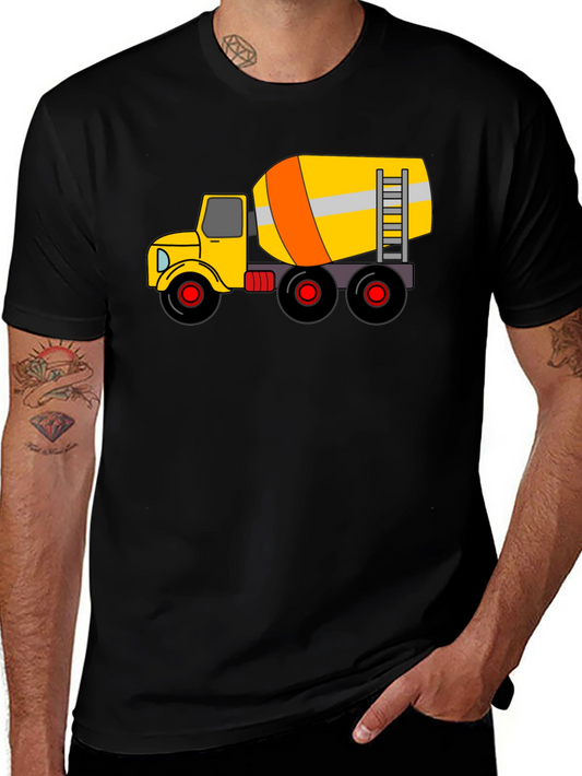 Cement Truck Graphic T-Shirt - Black