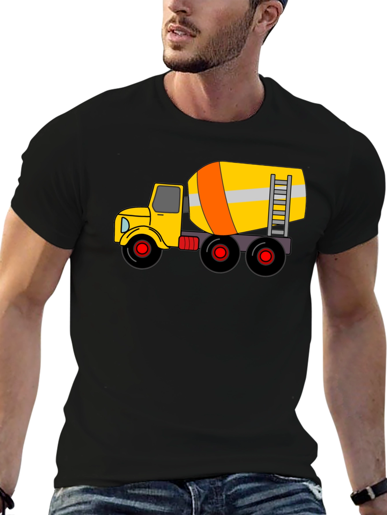 Cement Truck Graphic T-Shirt - Black
