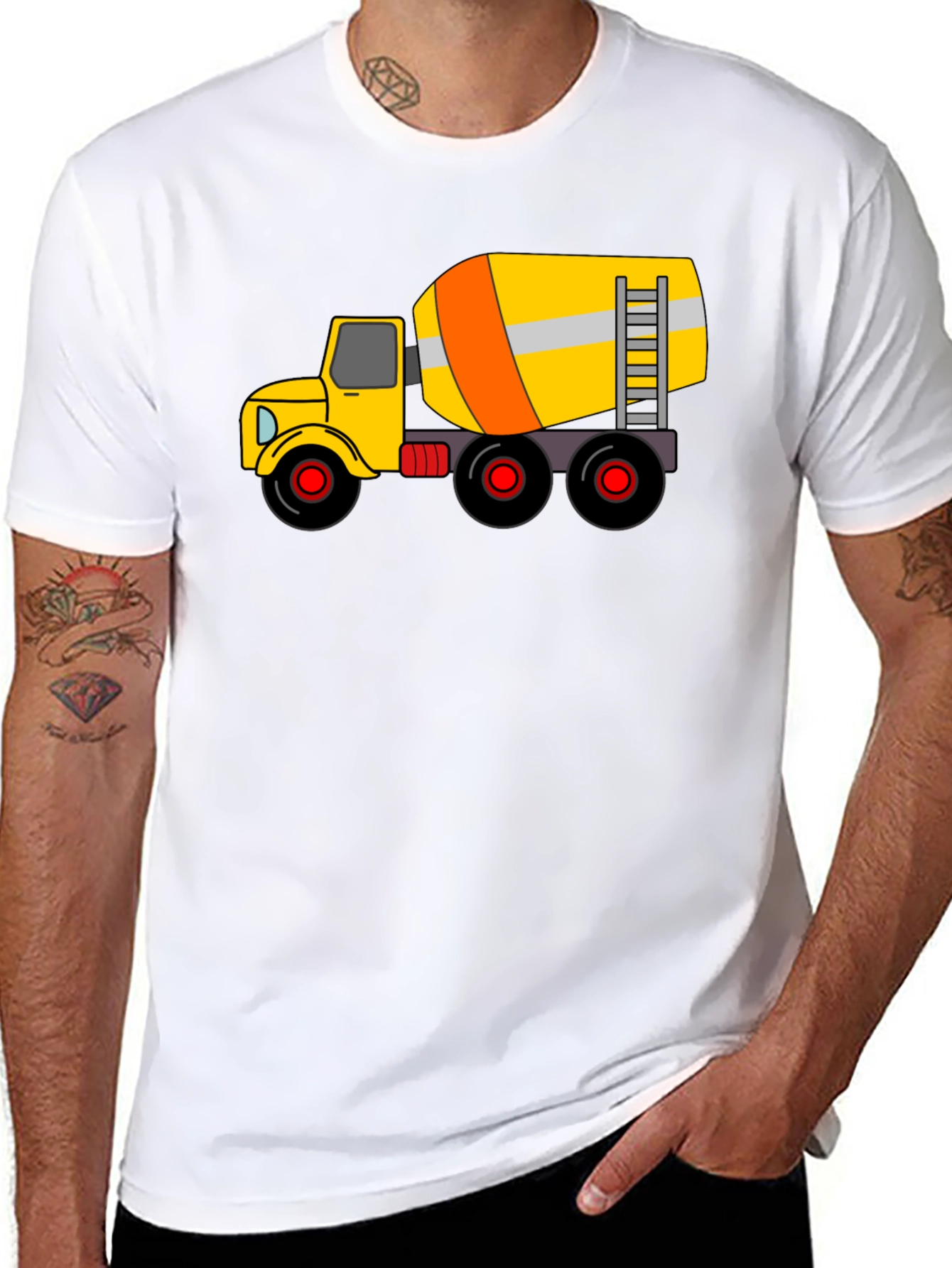 Cement Truck Graphic T-Shirt - Black