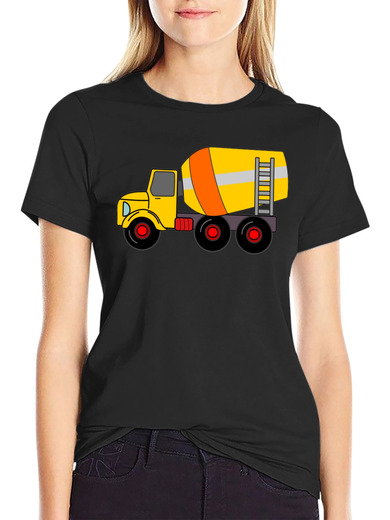 Cement Truck Graphic T-Shirt - Black