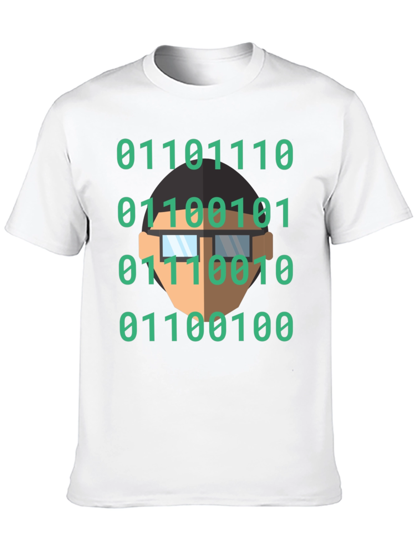 Binary Code Geek T-Shirt - Black Cotton Programmer Tee