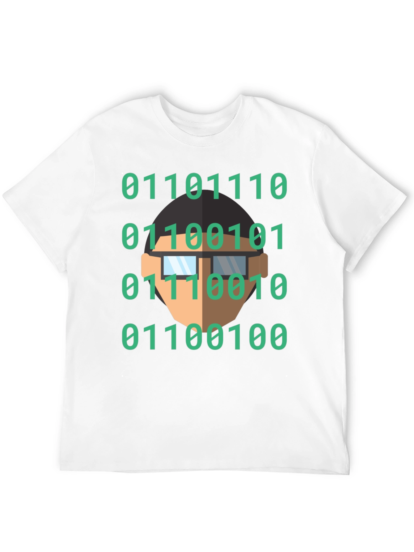 Binary Code Geek T-Shirt - Black Cotton Programmer Tee