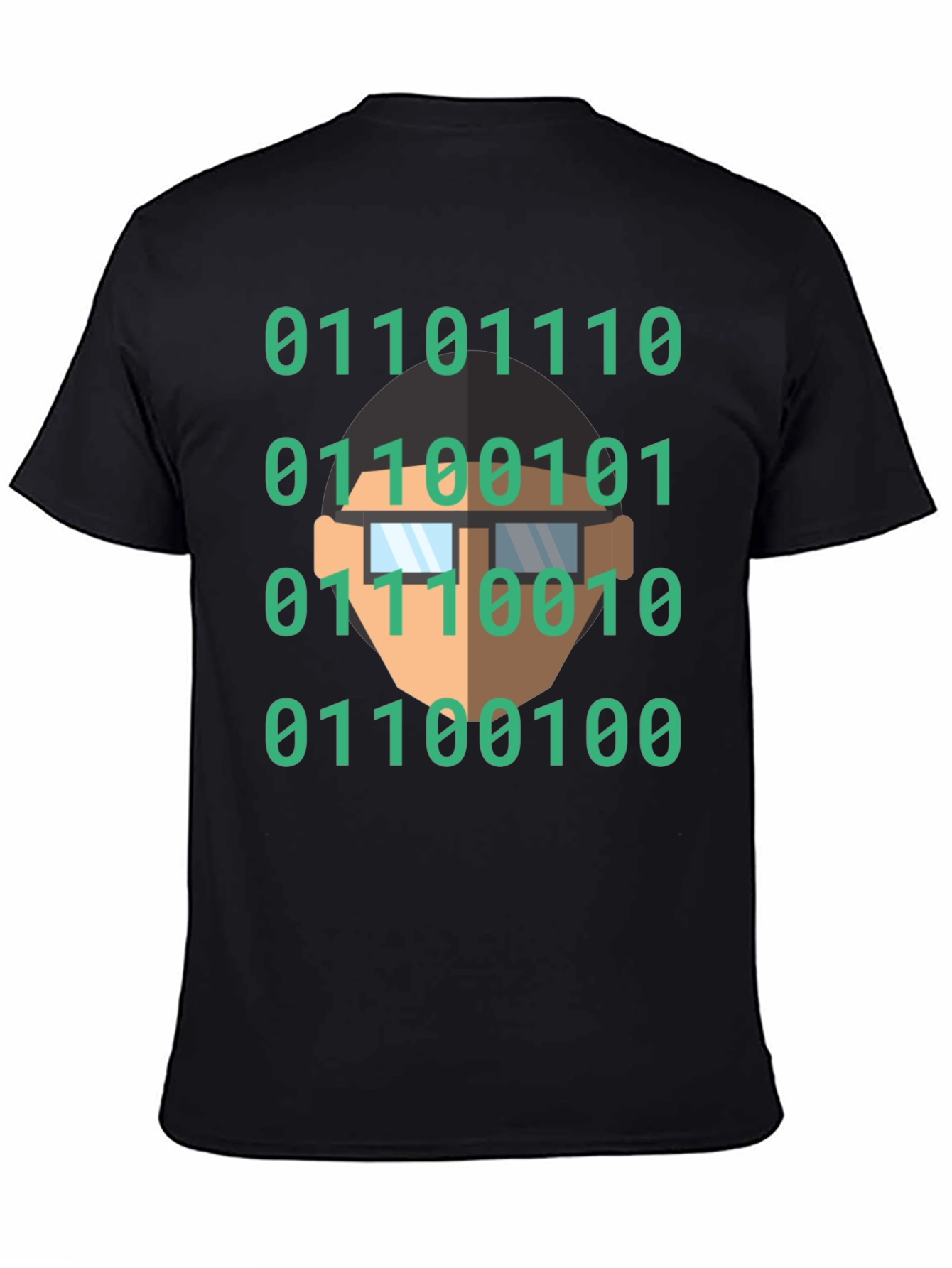 Binary Code Geek T-Shirt - Black Cotton Programmer Tee