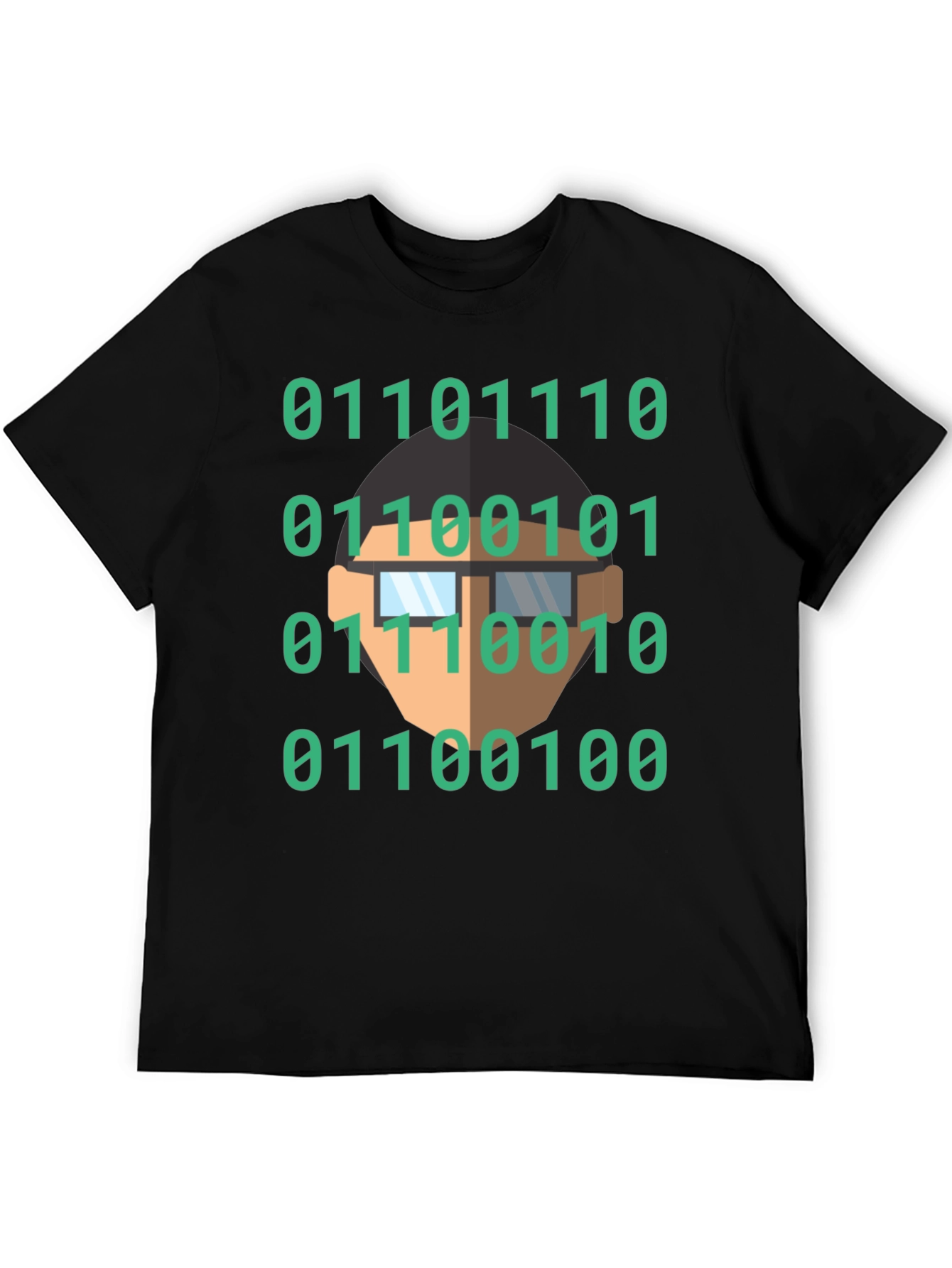 Binary Code Geek T-Shirt - Black Cotton Programmer Tee